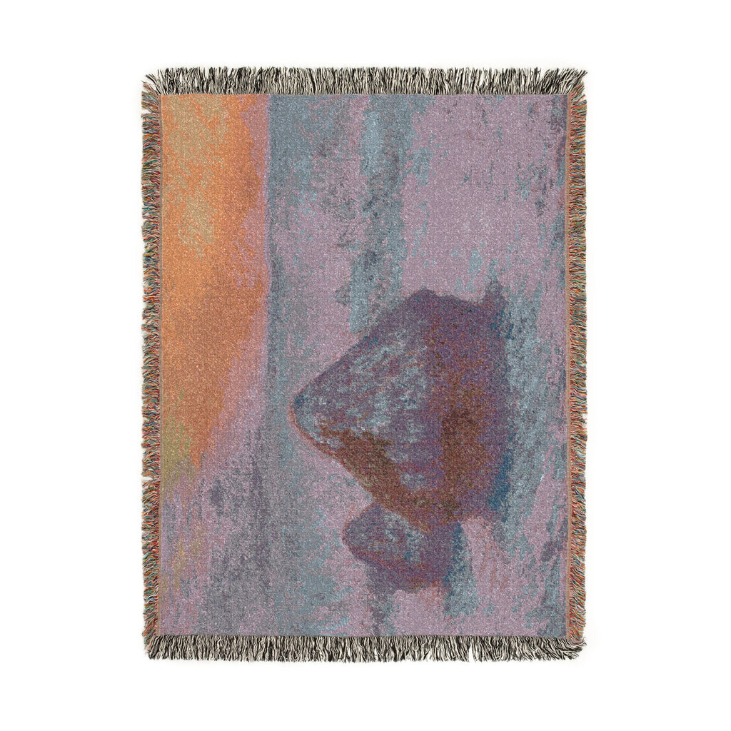 Claude Monet - Stacks of Wheat (Sunset, Snow Effect) | Woven Tapestry Blanket