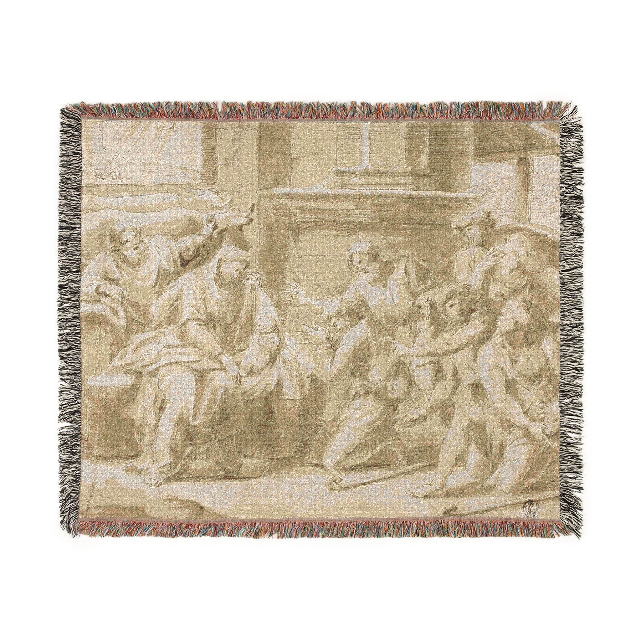 Nicolas Poussin - Adoration of the Shepherds | Woven Tapestry Blanket