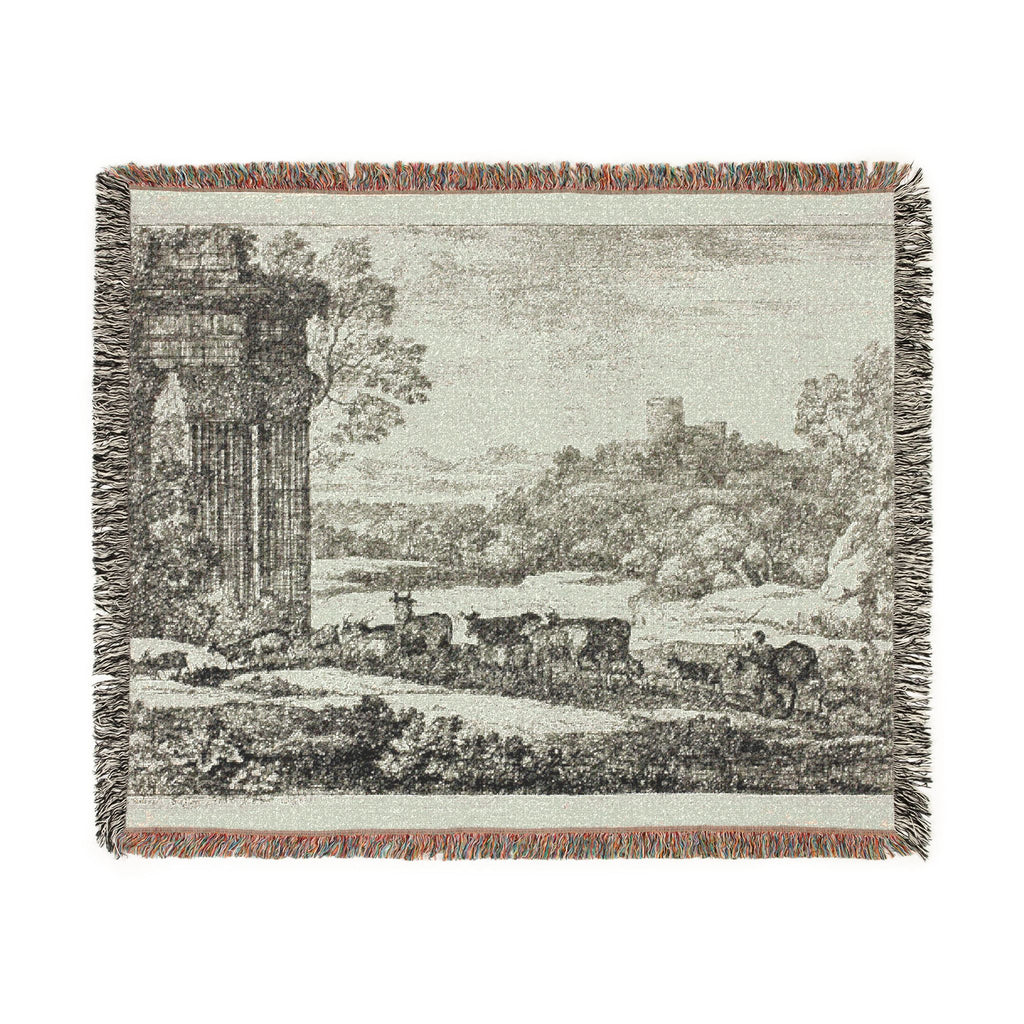 Claude Lorrain - The Herd Returning in Stormy Weather | Woven Tapestry Blanket