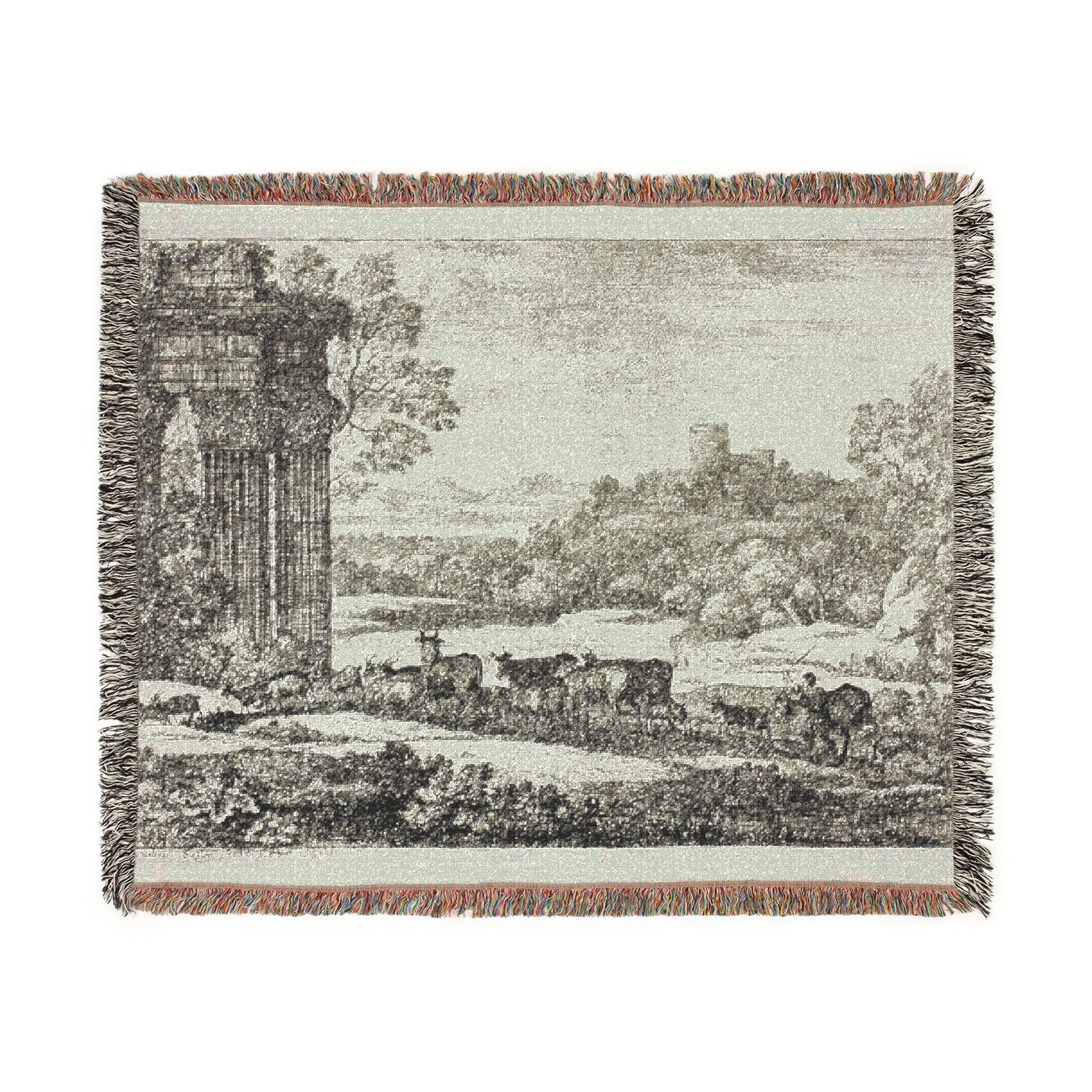 Claude Lorrain - The Herd Returning in Stormy Weather | Woven Tapestry Blanket