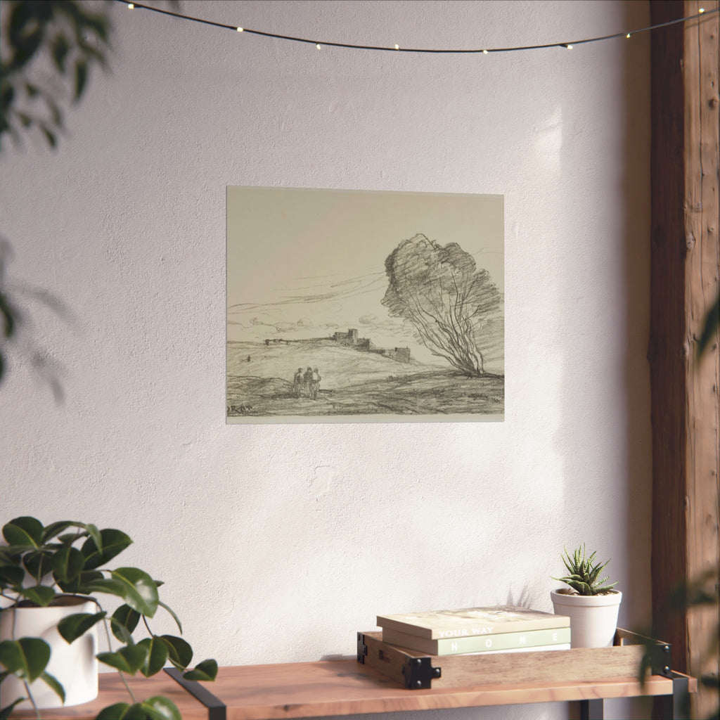 Jean Baptiste Camille Corot - The Isolated Fort | Fine Art Poster