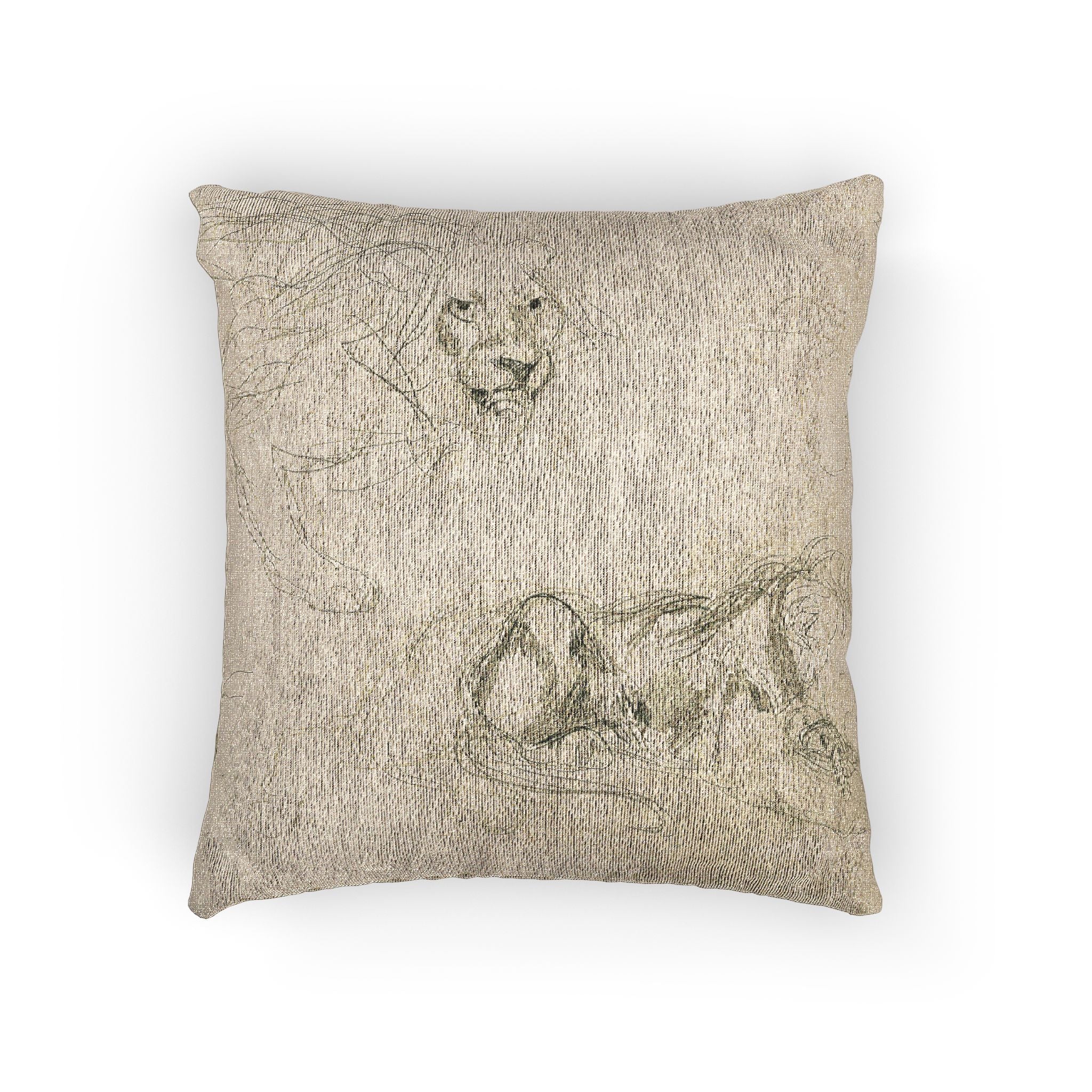 Eugène Delacroix - Studies of Lions | Woven Pillow