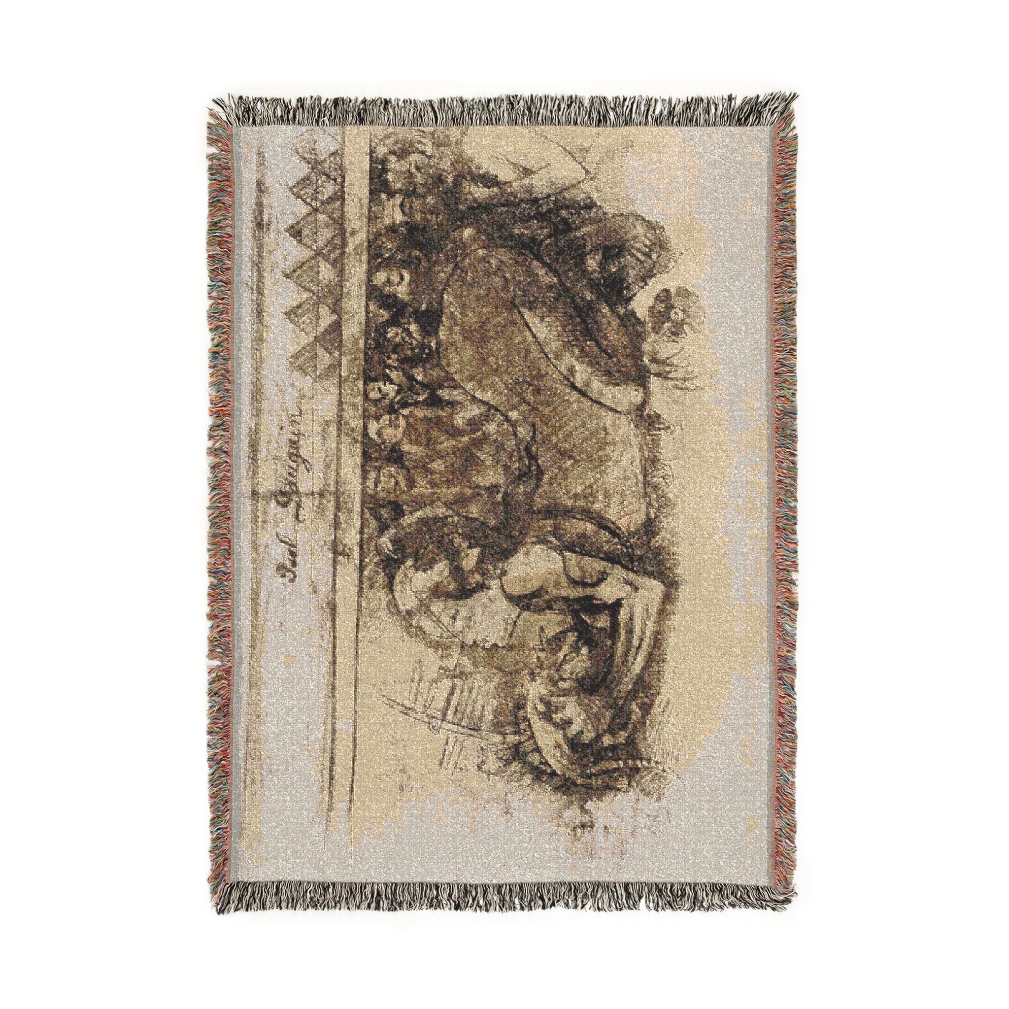Paul Gauguin - Woman with a Cat | Woven Tapestry Blanket