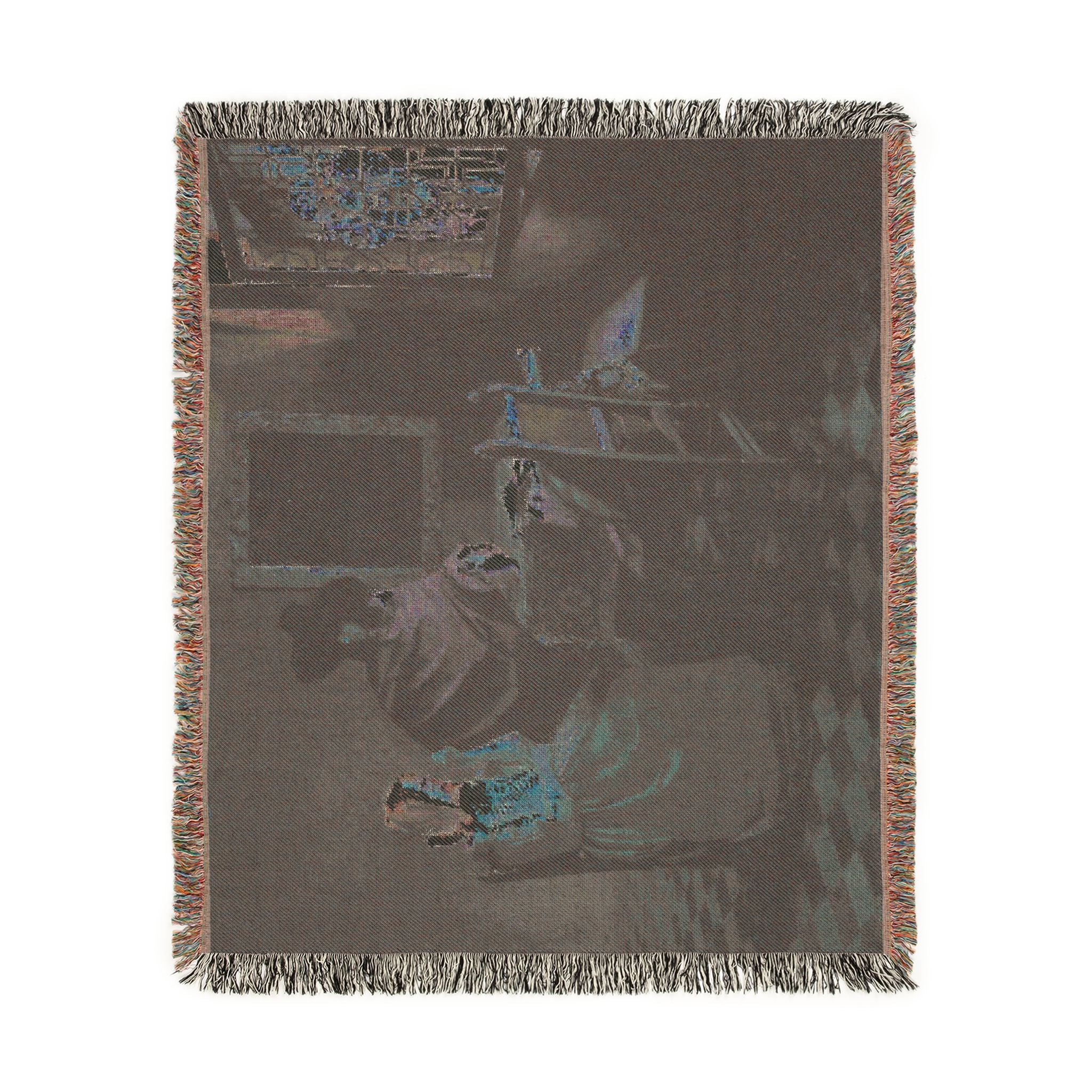 Jan Vermeer van Delft - The Glass of Wine - Google Art Project | Woven Tapestry Blanket