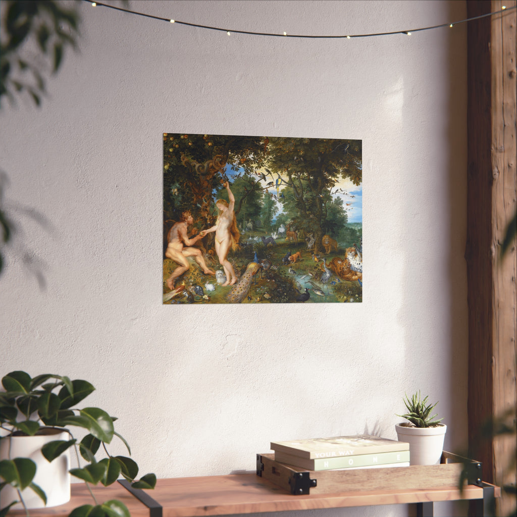 Jan Brueghel de Oude en Peter Paul Rubens - Het aards paradijs met de zondeval van Adam en Eva | Fine Art Poster