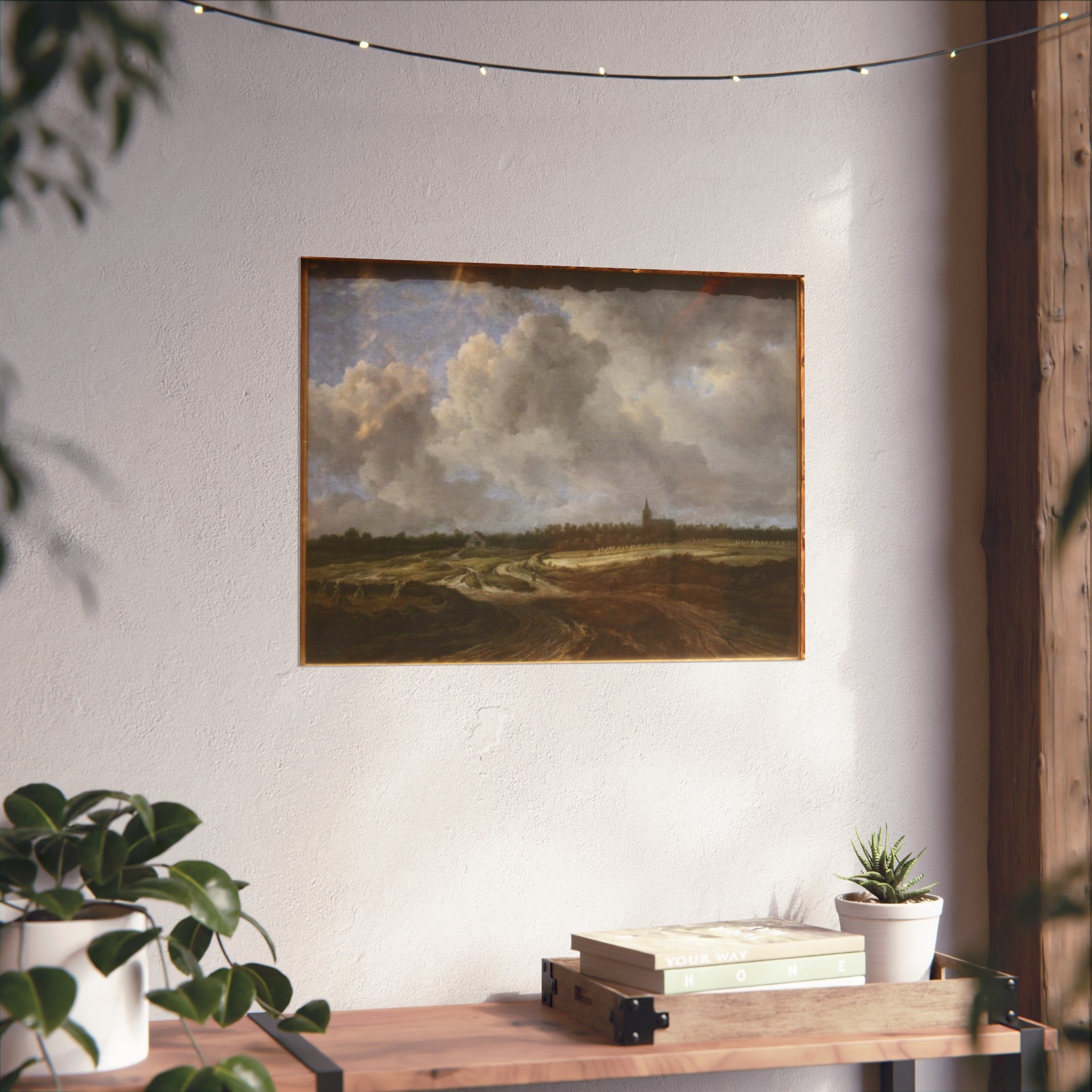 Dresden, Gemäldegalerie Alte Meister, Jacob van Ruisdael, ein Walddorf hinter Dünen | Fine Art Poster