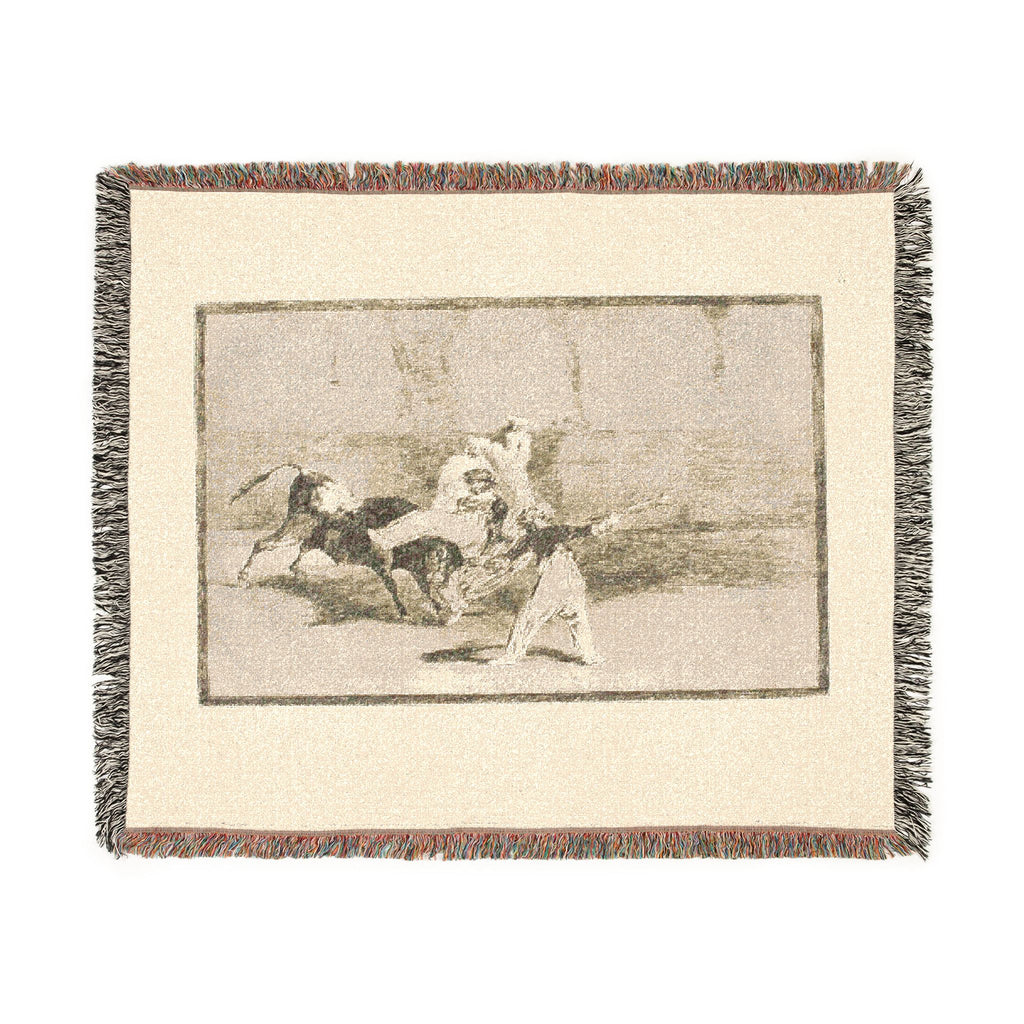 Francisco José de Goya y Lucientes - A Moor Caught by the Bull in the Ring, plate 8 from The Art of Bullfighting | Woven Tapestry Blanket