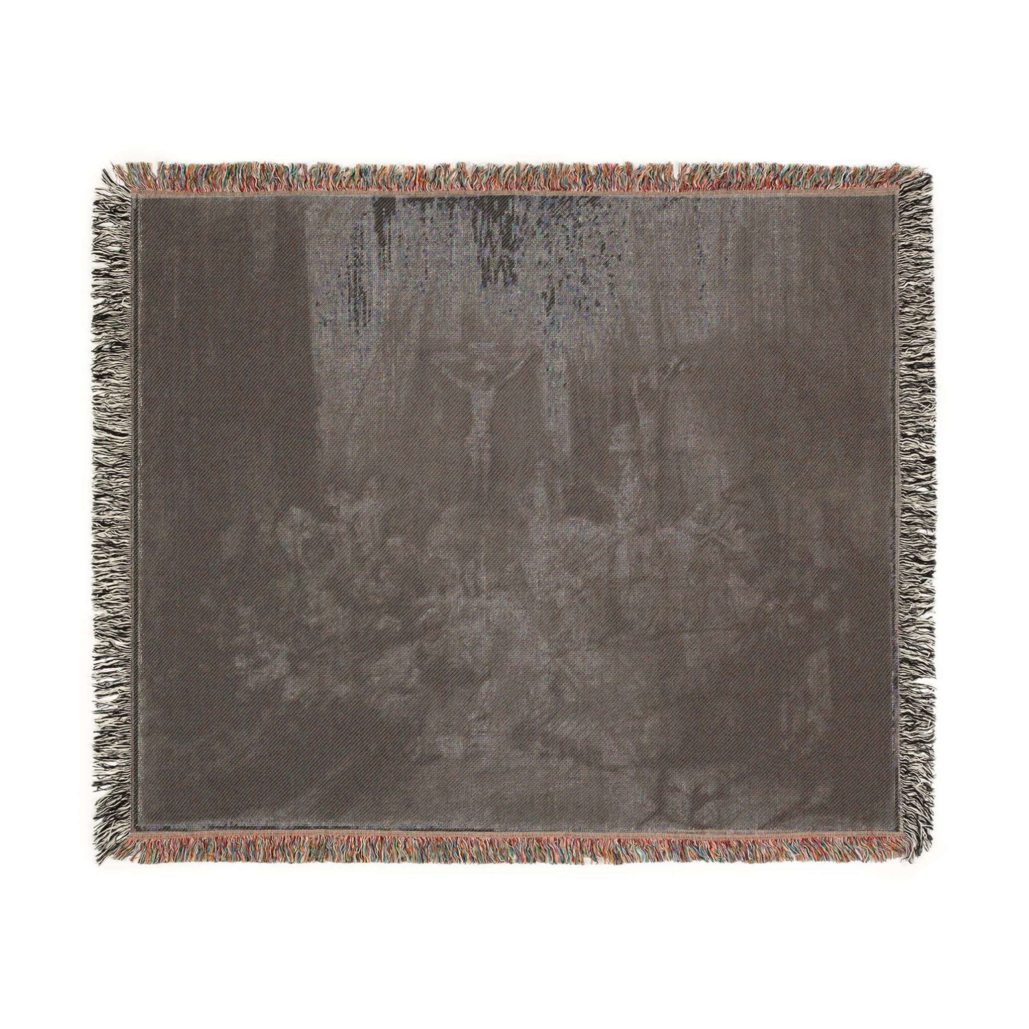 Rembrandt van Rijn - Christ Crucified between the Two Thieves The Three Crosses | Woven Tapestry Blanket