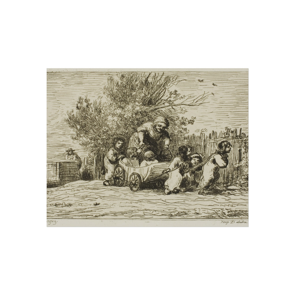 Charles François Daubigny - The Heritage of the Wagon (The Children with the Wagon) | Fine Art Poster