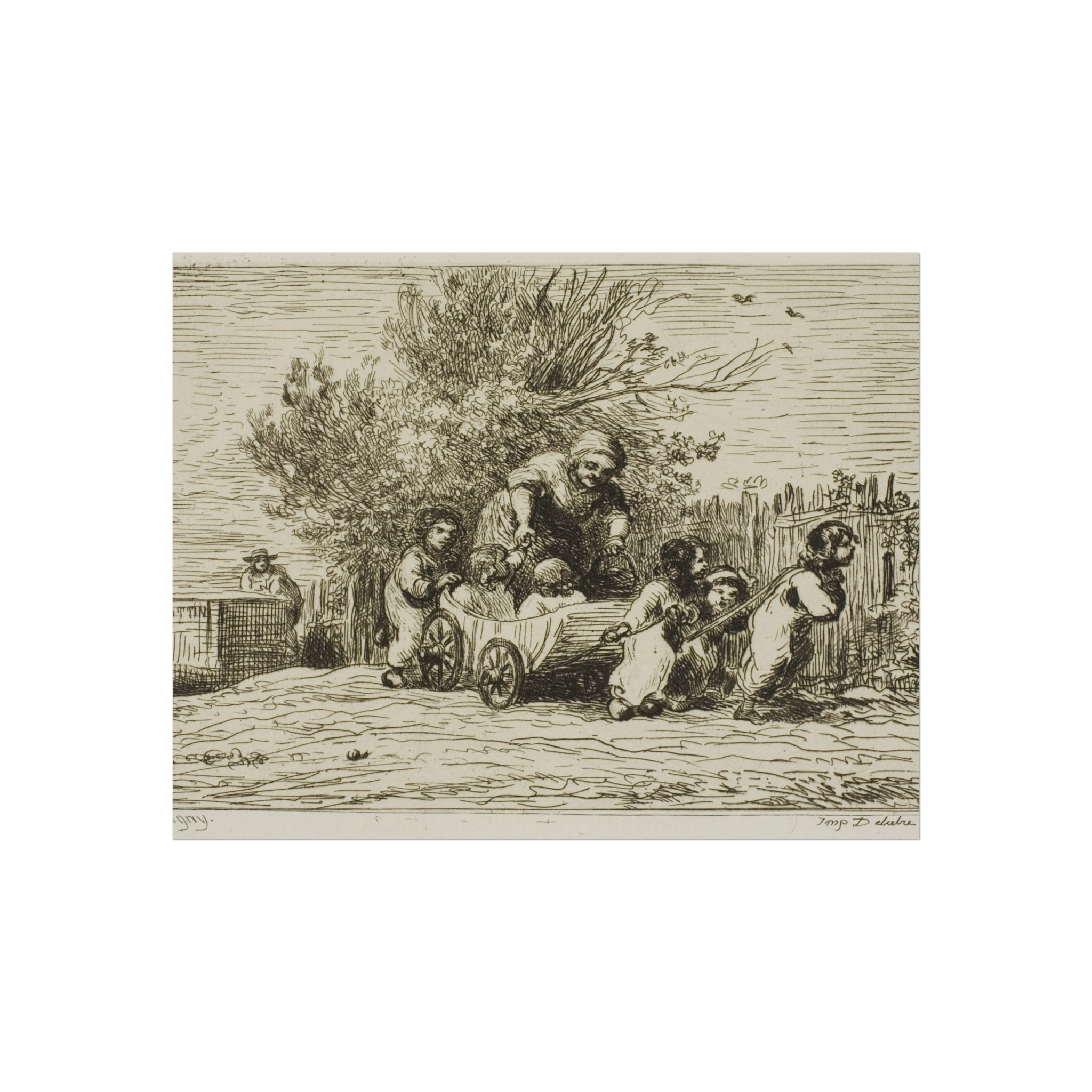 Charles François Daubigny - The Heritage of the Wagon (The Children with the Wagon) | Fine Art Poster