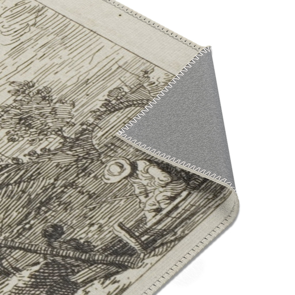 Canaletto - Landscape with the Pilgrim at Prayer, from Vedute | Area Rug