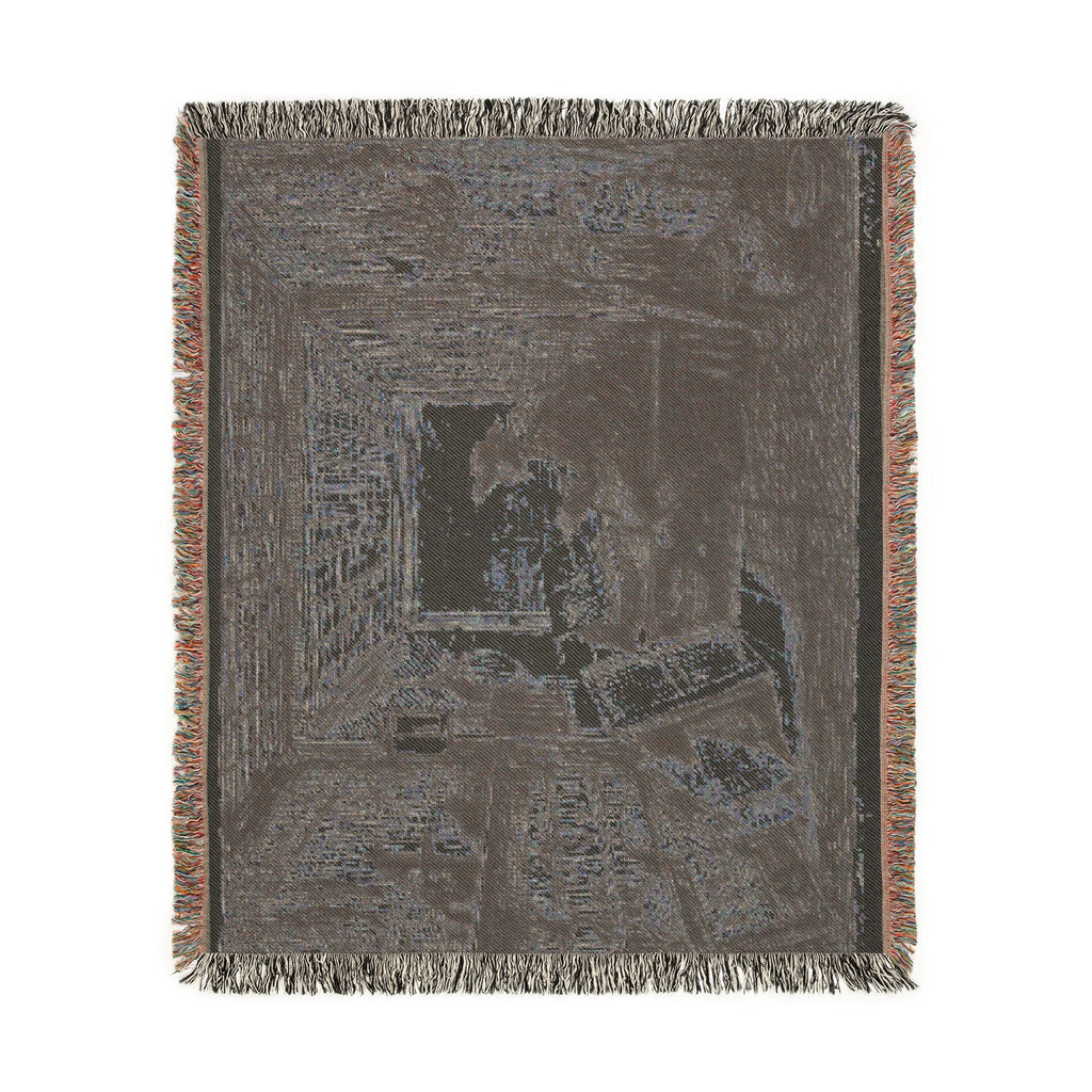 Charles François Daubigny - The Boat Studio, from The Boat Trip | Woven Tapestry Blanket