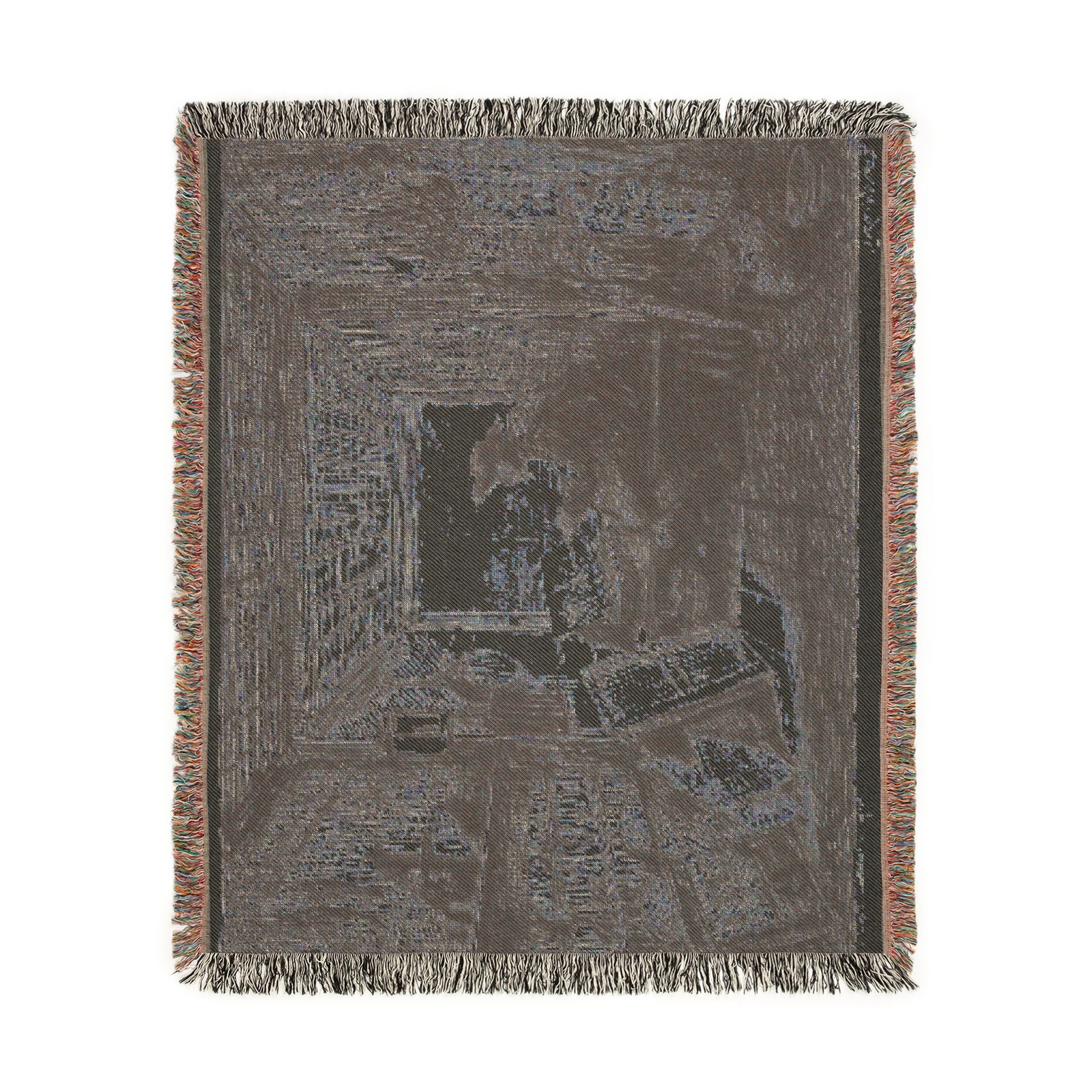 Charles François Daubigny - The Boat Studio, from The Boat Trip | Woven Tapestry Blanket