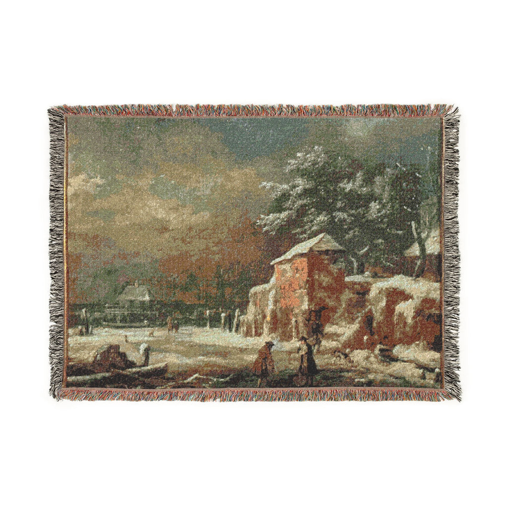 Hamburg, Kunsthalle, Jacob van Ruisdael, Winterlandschaft | Woven Tapestry Blanket