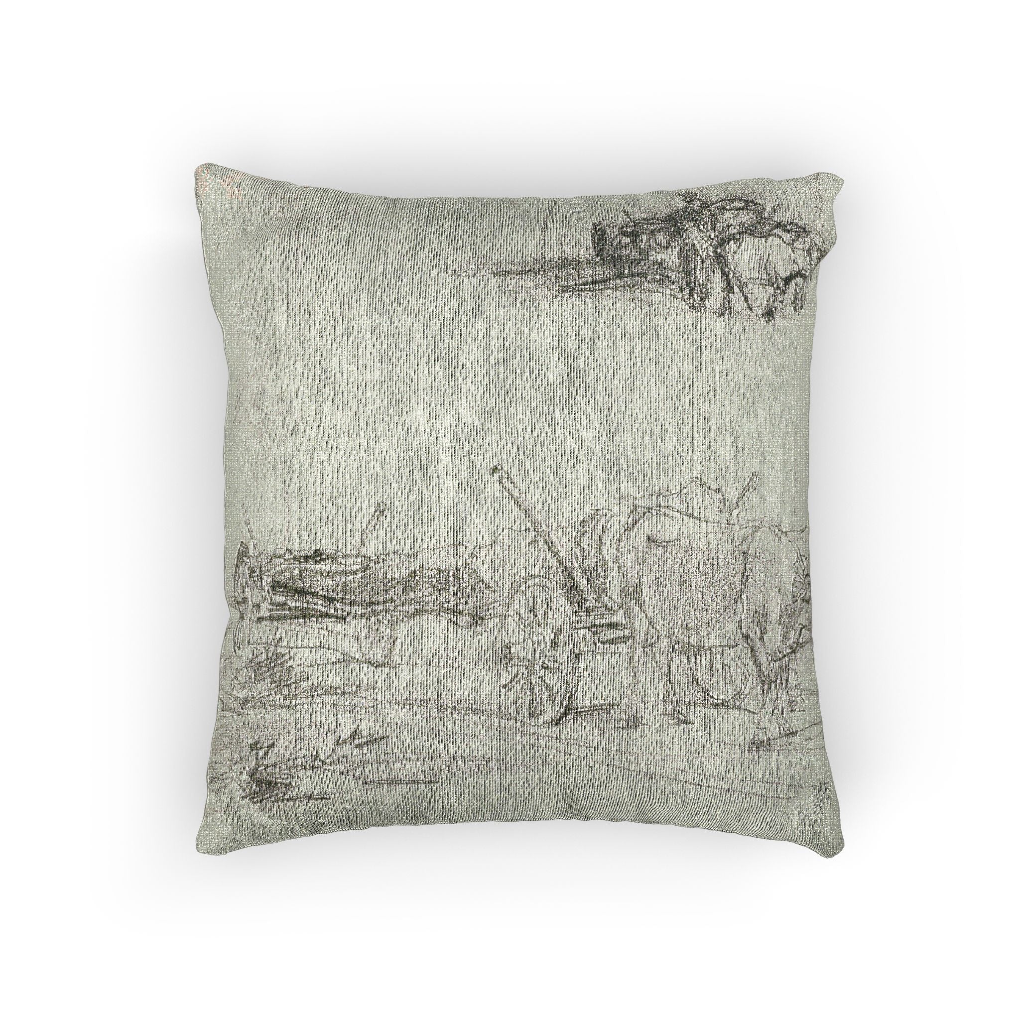 Charles François Daubigny - Two Sketches of Oxen Hauling a Log | Woven Pillow