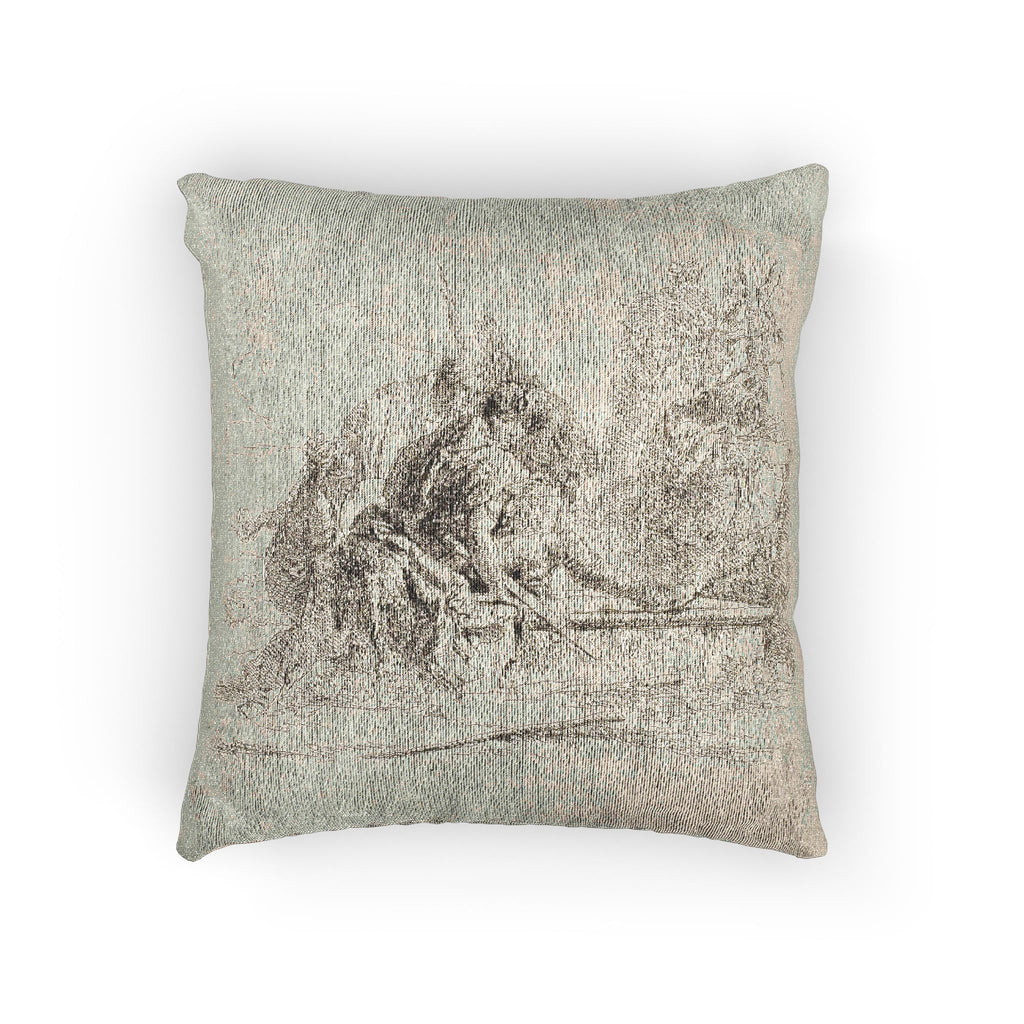 Giovanni Battista Tiepolo - Two Soldiers and Two Women, from Capricci | Woven Pillow