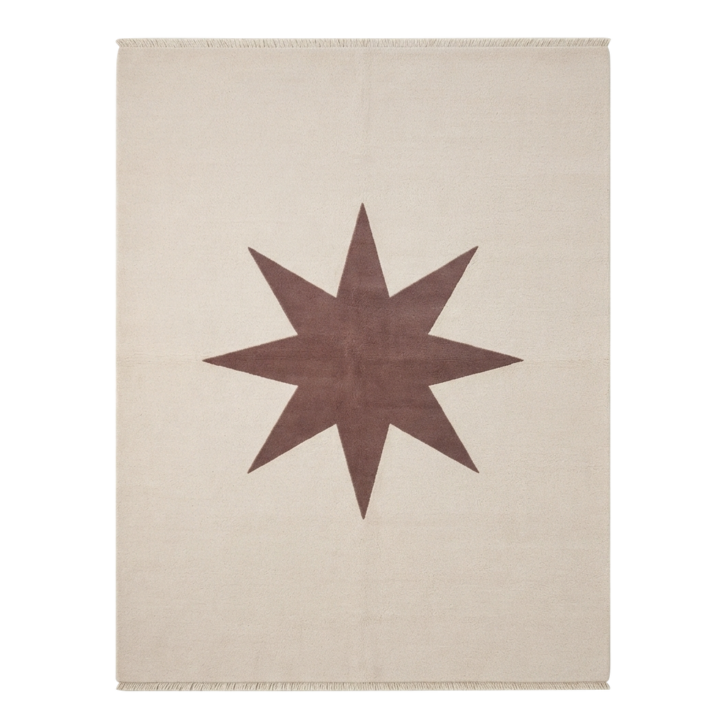 Ivory Geometric Hand-Knotted Rug