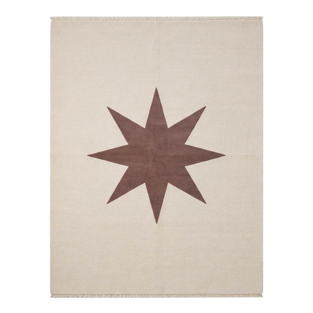 Ivory Geometric Hand-Knotted Rug