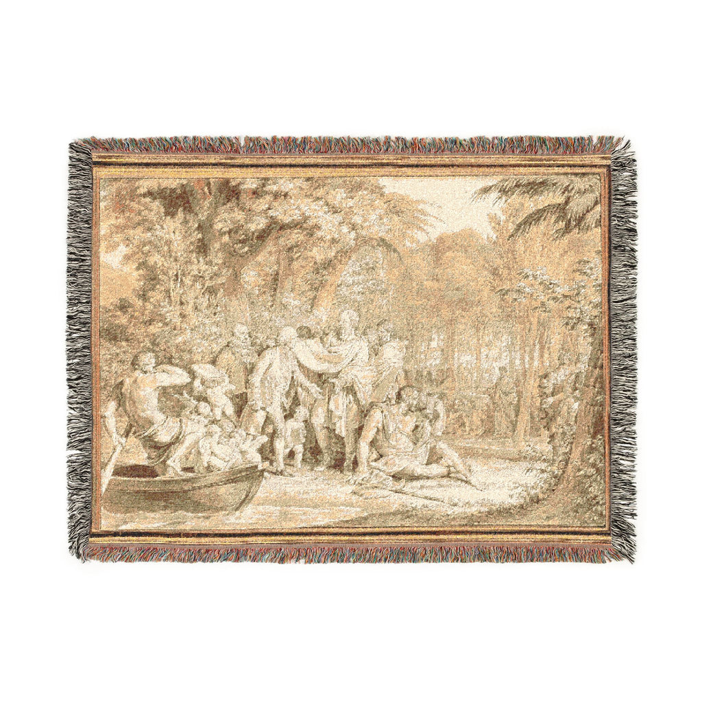 Jean Michel Moreau - The Arrival of Jean-Jacques Rousseau to the Champs-Élysées | Woven Tapestry Blanket