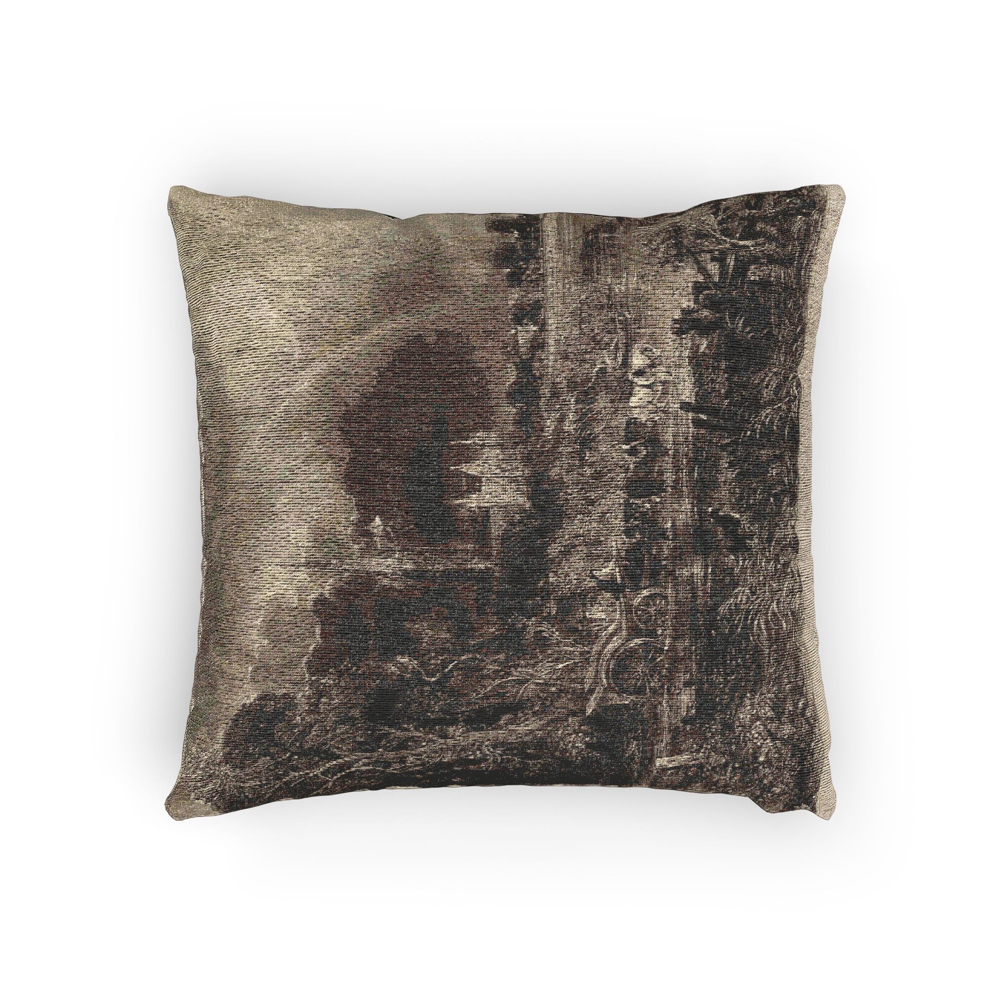 David Lucas - Salisbury Cathedral from the Meadows the Rainbow | Woven Pillow