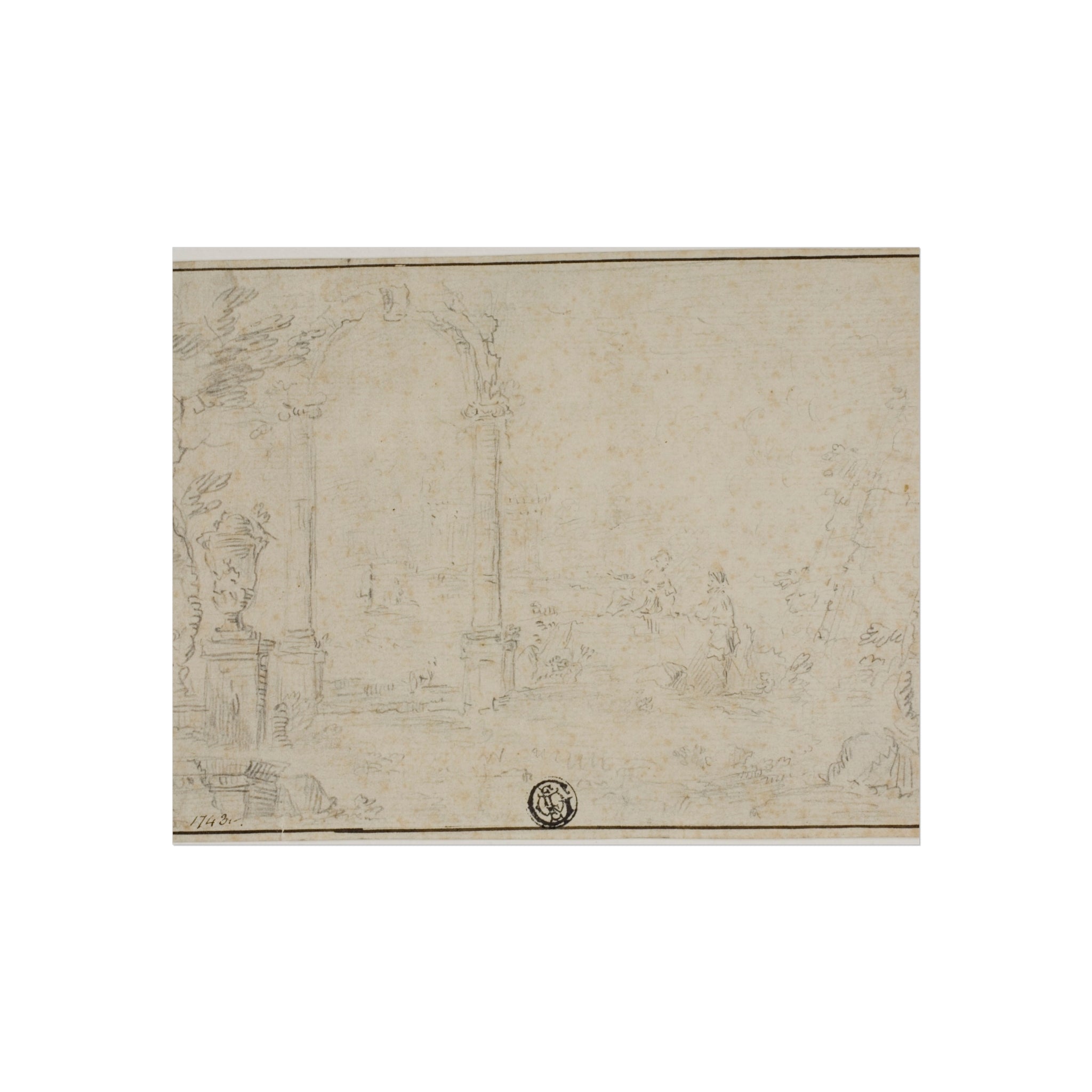 Style of Francesco Guardi - Ruins in a Park, Two Figures | Fine Art Poster
