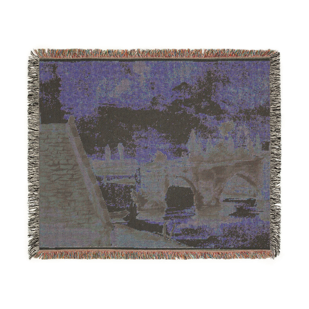 Eugène Delacroix - The Old Bridge at Mantes | Woven Tapestry Blanket
