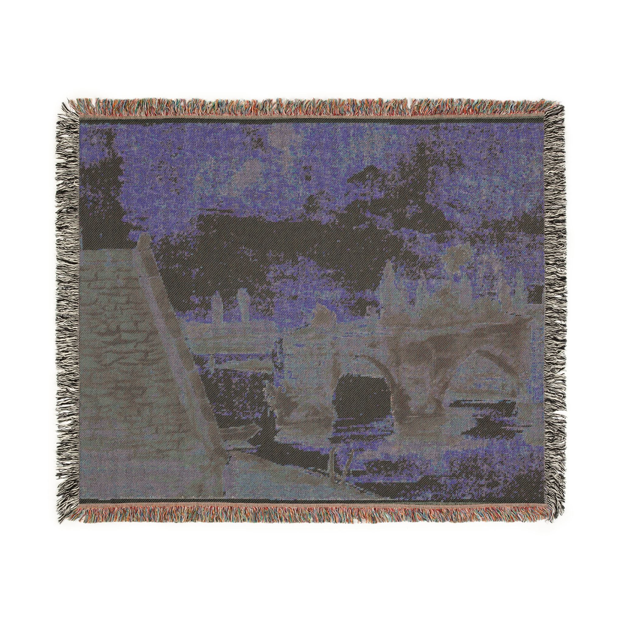 Eugène Delacroix - The Old Bridge at Mantes | Woven Tapestry Blanket