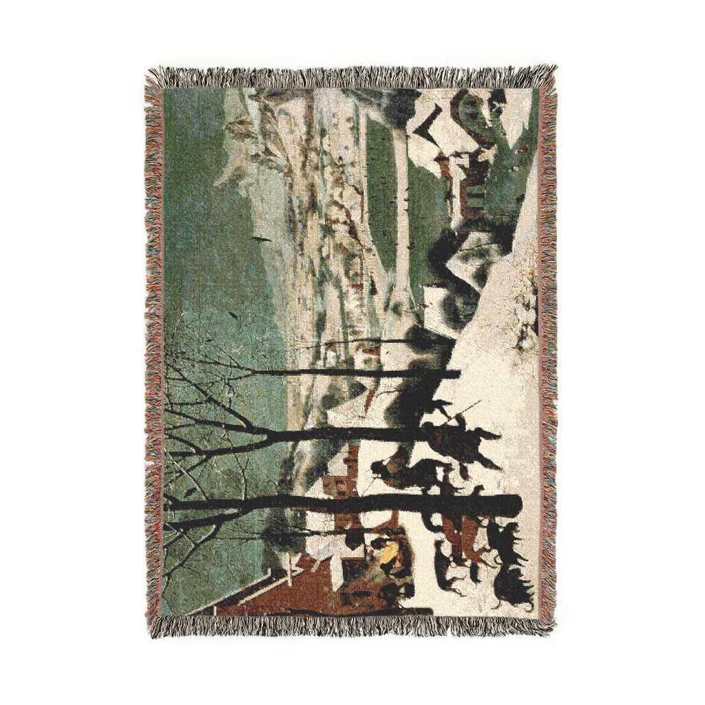 Pieter Bruegel the Elder - Hunters in the Snow (Winter) - Google Art Project | Woven Tapestry Blanket