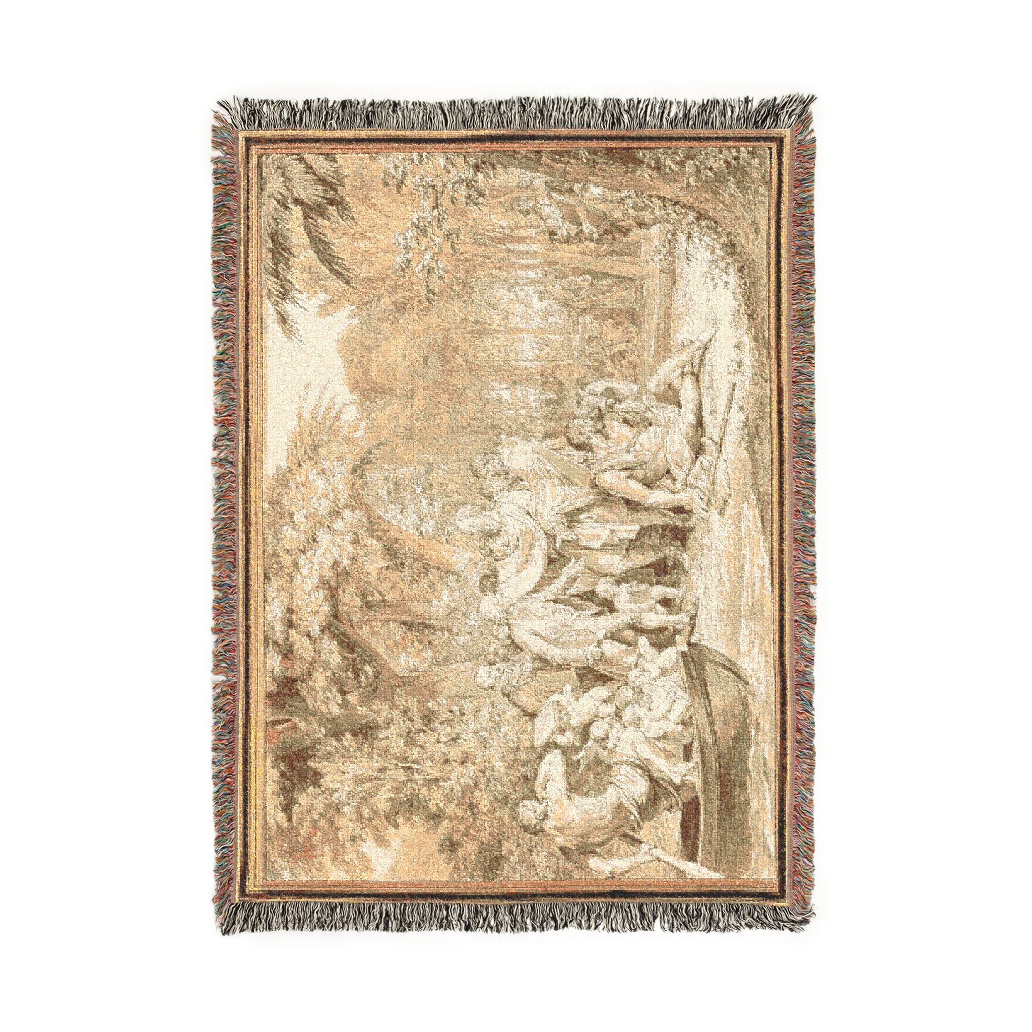Jean Michel Moreau - The Arrival of Jean-Jacques Rousseau to the Champs-Élysées | Woven Tapestry Blanket