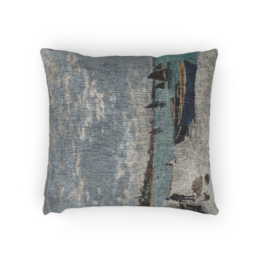 Claude Monet - The Beach at Sainte-Adresse | Woven Pillow
