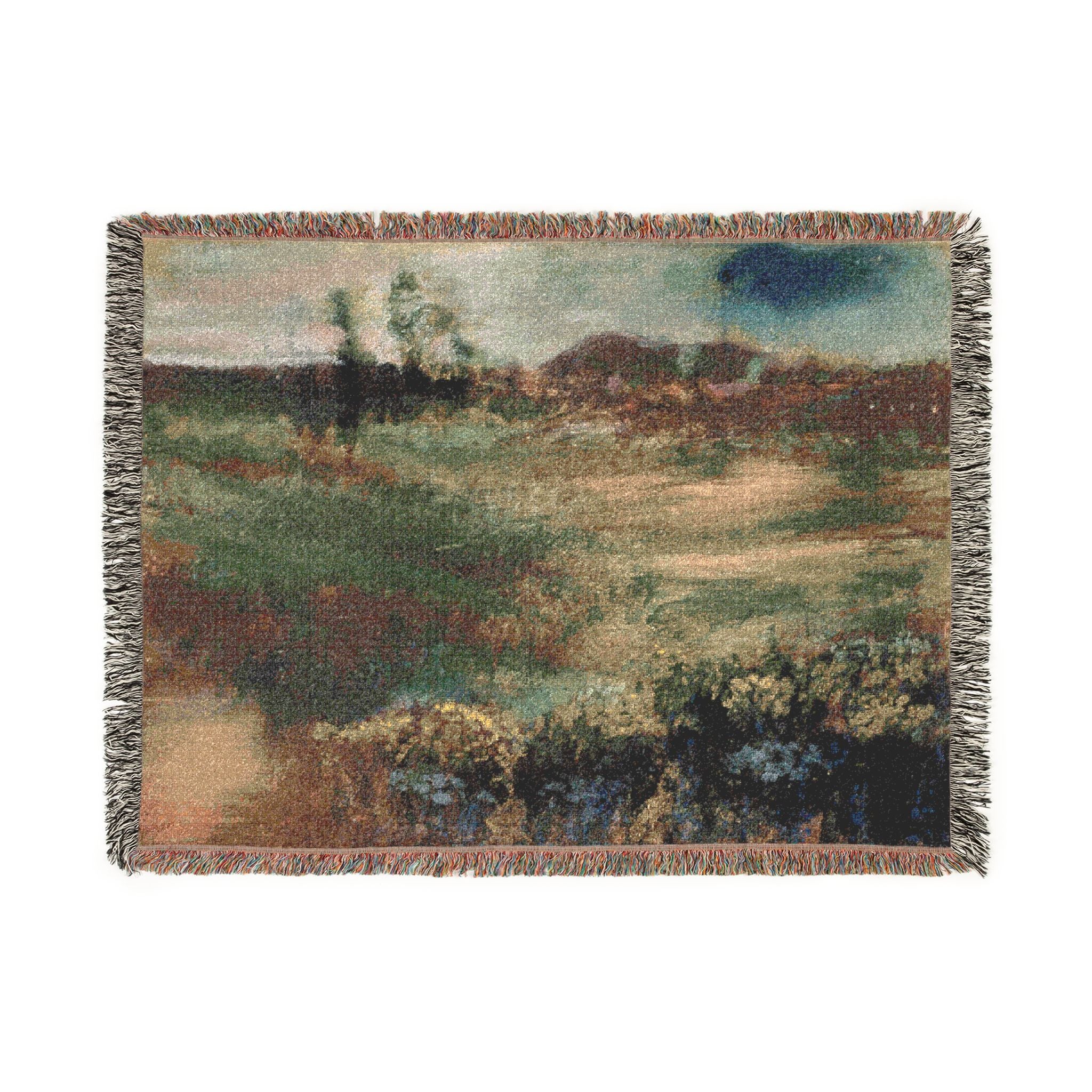 Hilaire Germain Edgar Degas - Landscape with Smokestacks | Woven Tapestry Blanket