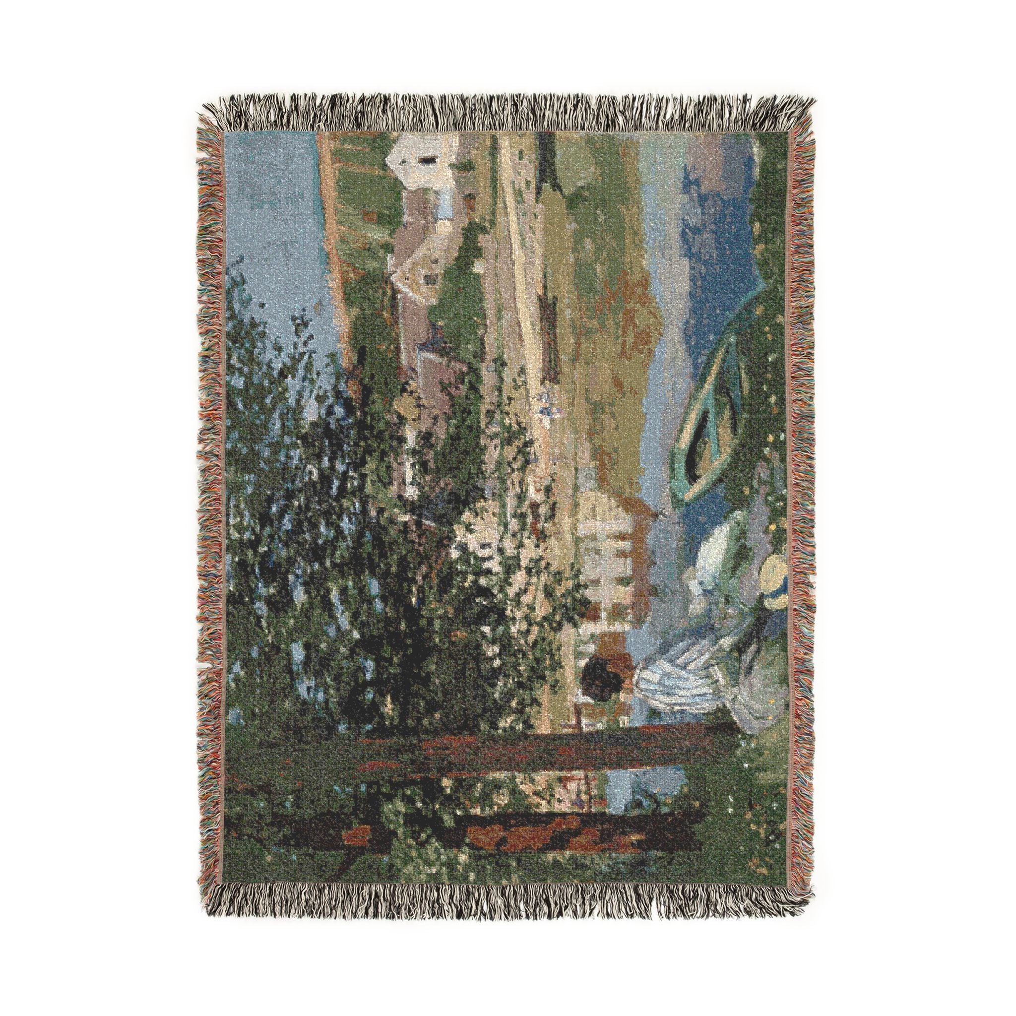 Claude Monet - On the Bank of the Seine, Bennecourt | Woven Tapestry Blanket