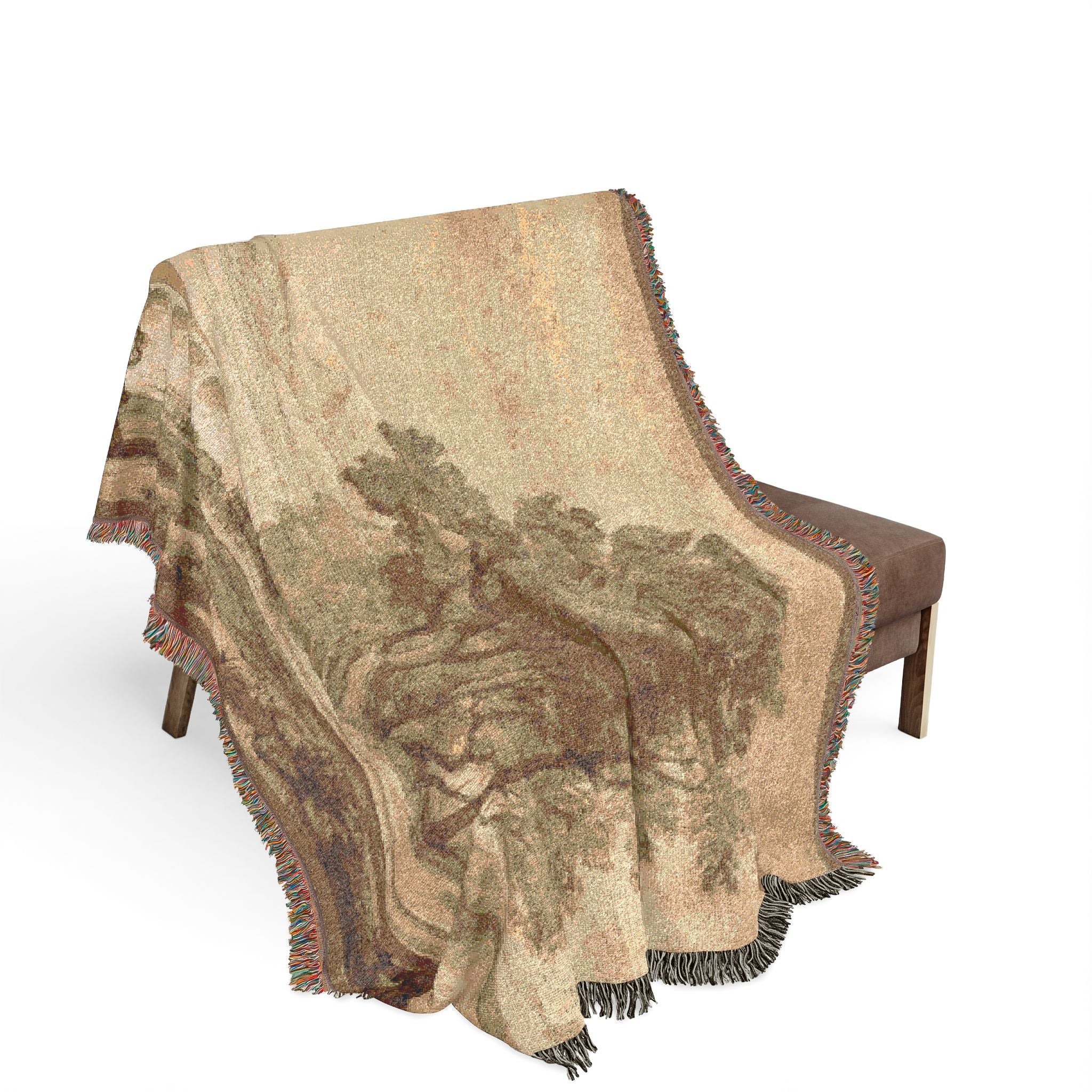 Claude Lorrain - A Wooded River Landscape with Jacob, Laban, and His Daughters | Woven Tapestry Blanket