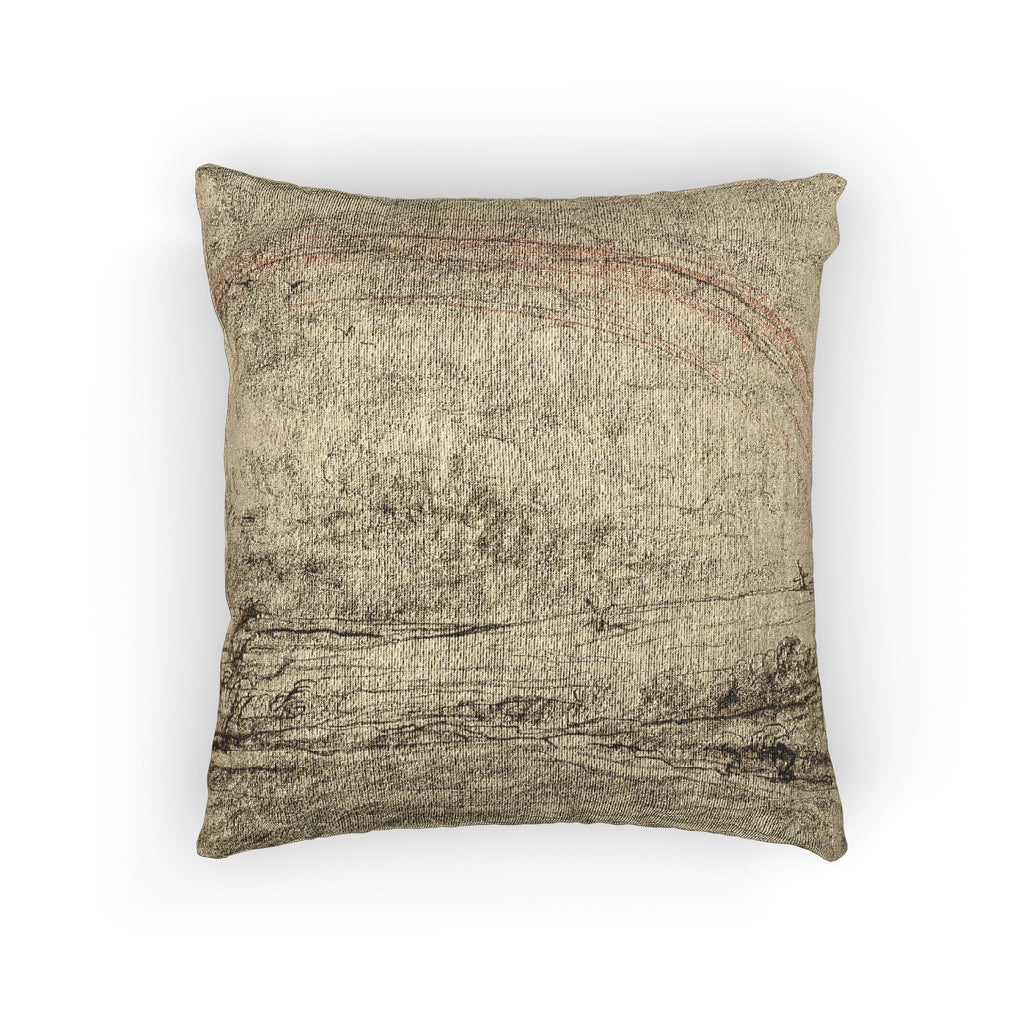 Charles François Daubigny - Landscape with a Rainbow | Woven Pillow