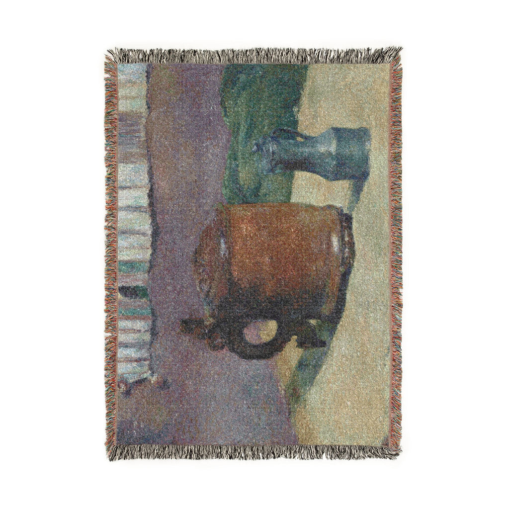 Paul Gauguin - Still Life Wood Tankard and Metal Pitcher | Woven Tapestry Blanket