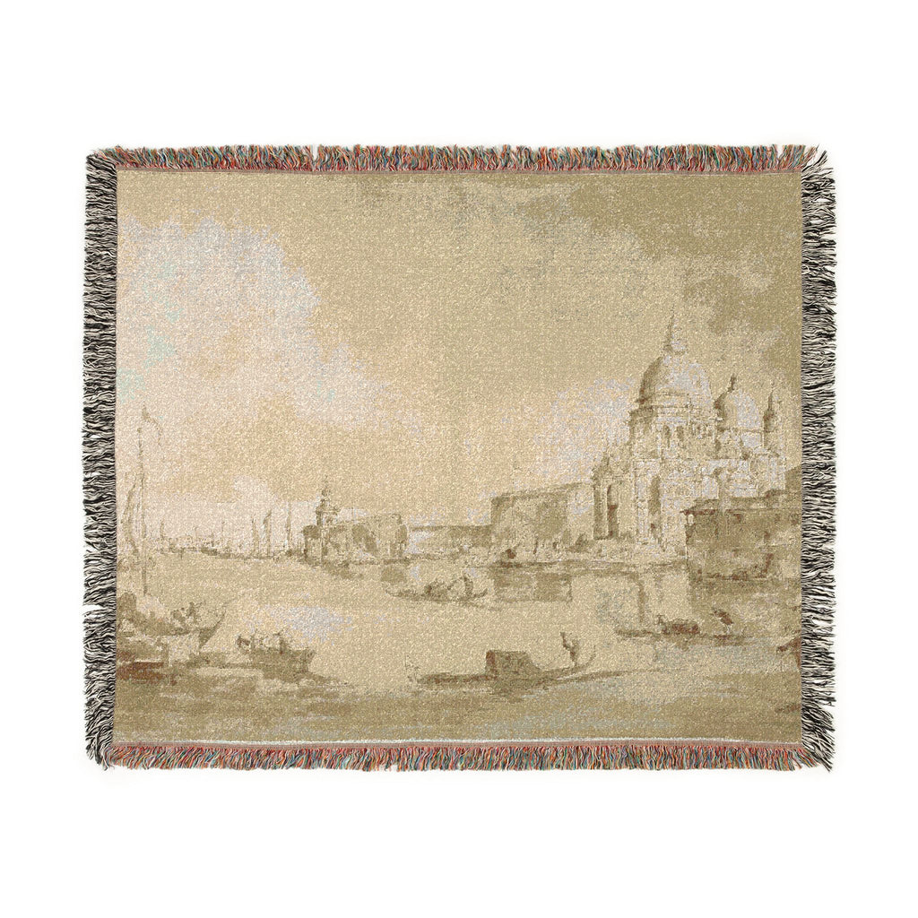 Imitator of Francesco Guardi - Bacino di San Marco with the Dogana del Mare and Santa Maria della Salute | Woven Tapestry Blanket