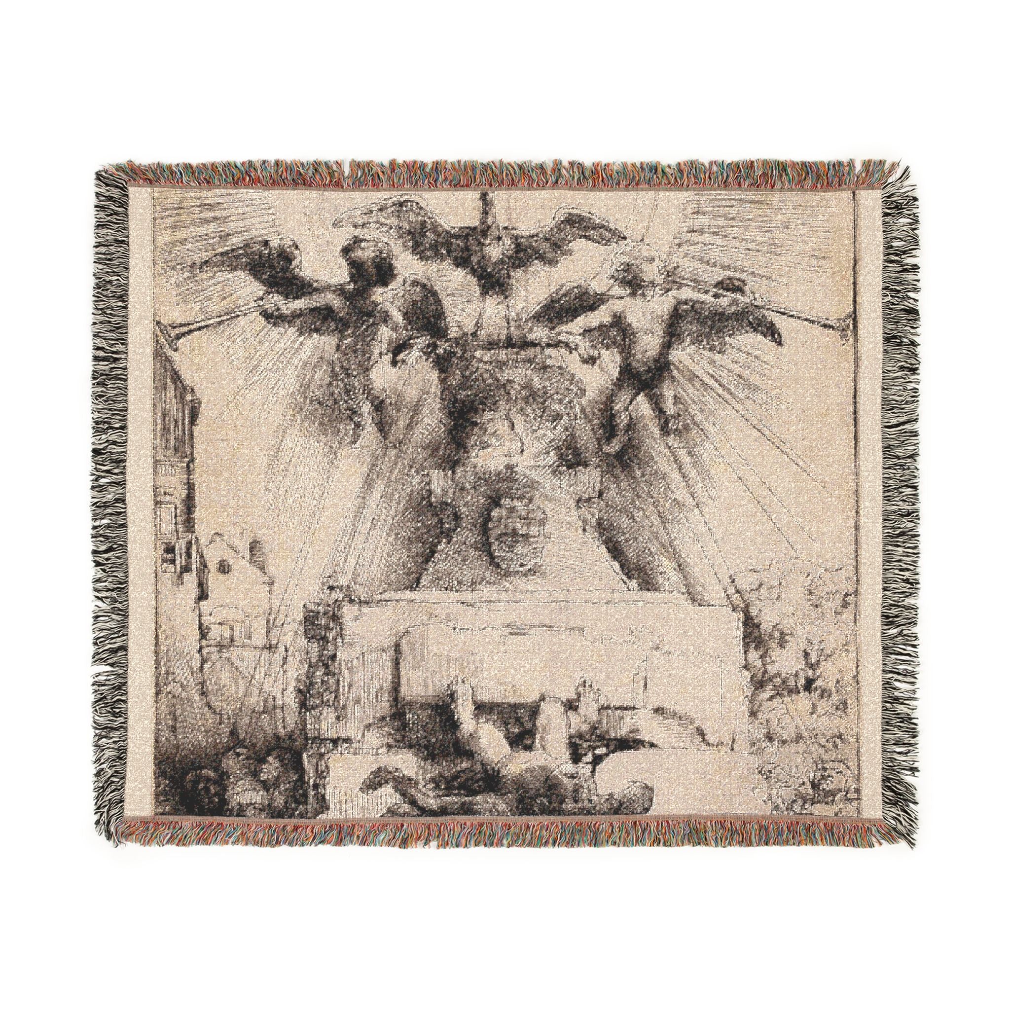 Rembrandt van Rijn - The Phoenix or The Statue Overthrown | Woven Tapestry Blanket