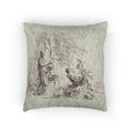 Giovanni Battista Tiepolo - A Woman with her Hands on a Vase, Soldier, and Slave, from Capricci | Woven Pillow