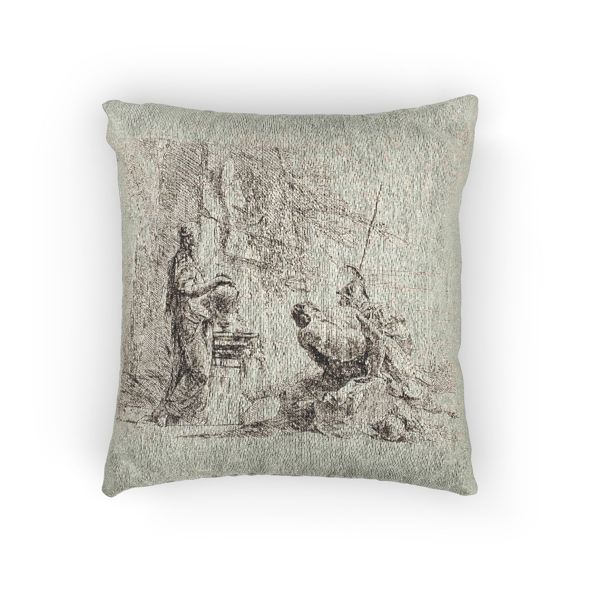Giovanni Battista Tiepolo - A Woman with her Hands on a Vase, Soldier, and Slave, from Capricci | Woven Pillow