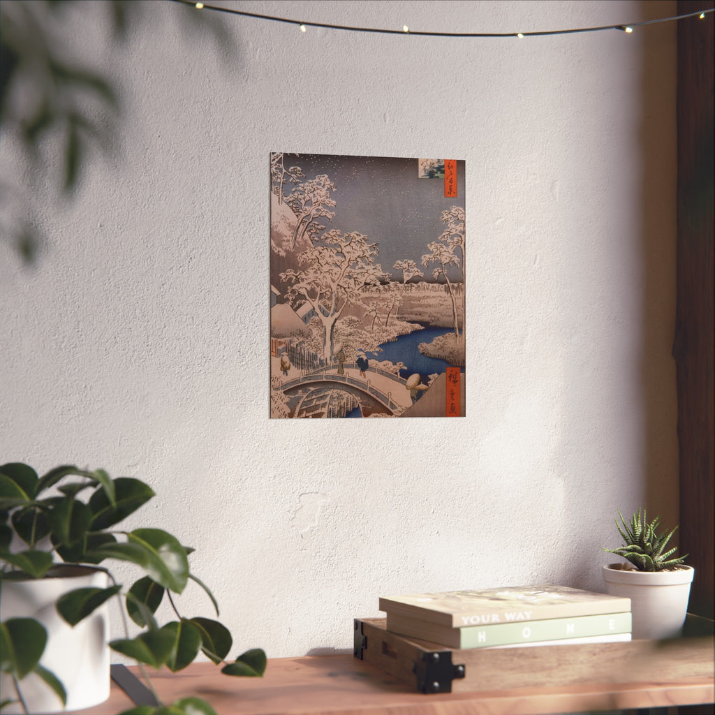 Utagawa Hiroshige - Drum Bridge at Meguro | Fine Art Poster