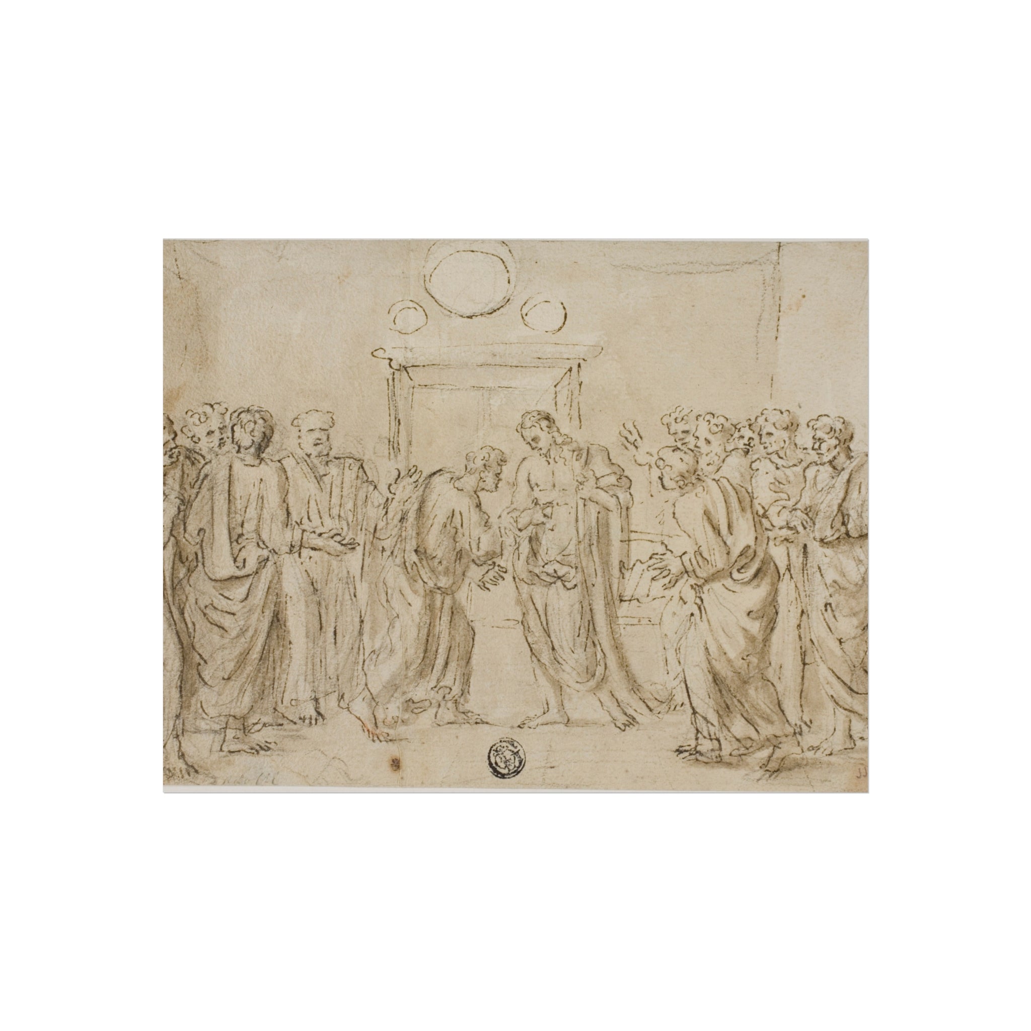 Style of Nicolas Poussin - The Incredulity of Saint Thomas (recto); Sketches of Figures (verso) | Fine Art Poster