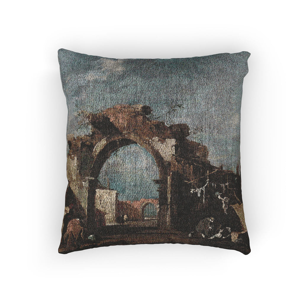Francesco Guardi - Ruined Archway | Woven Pillow