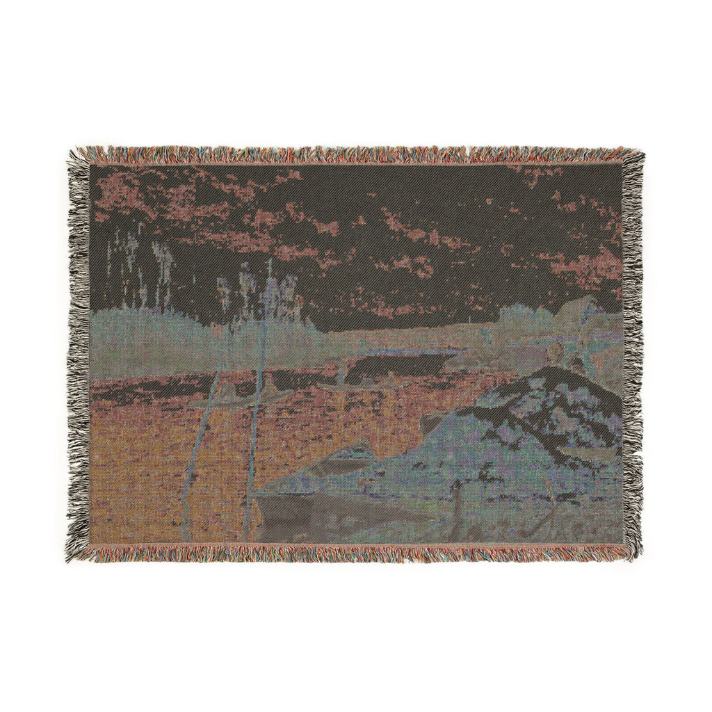 Alfred Sisley - The Seine at Port-Marly, Piles of Sand | Woven Tapestry Blanket