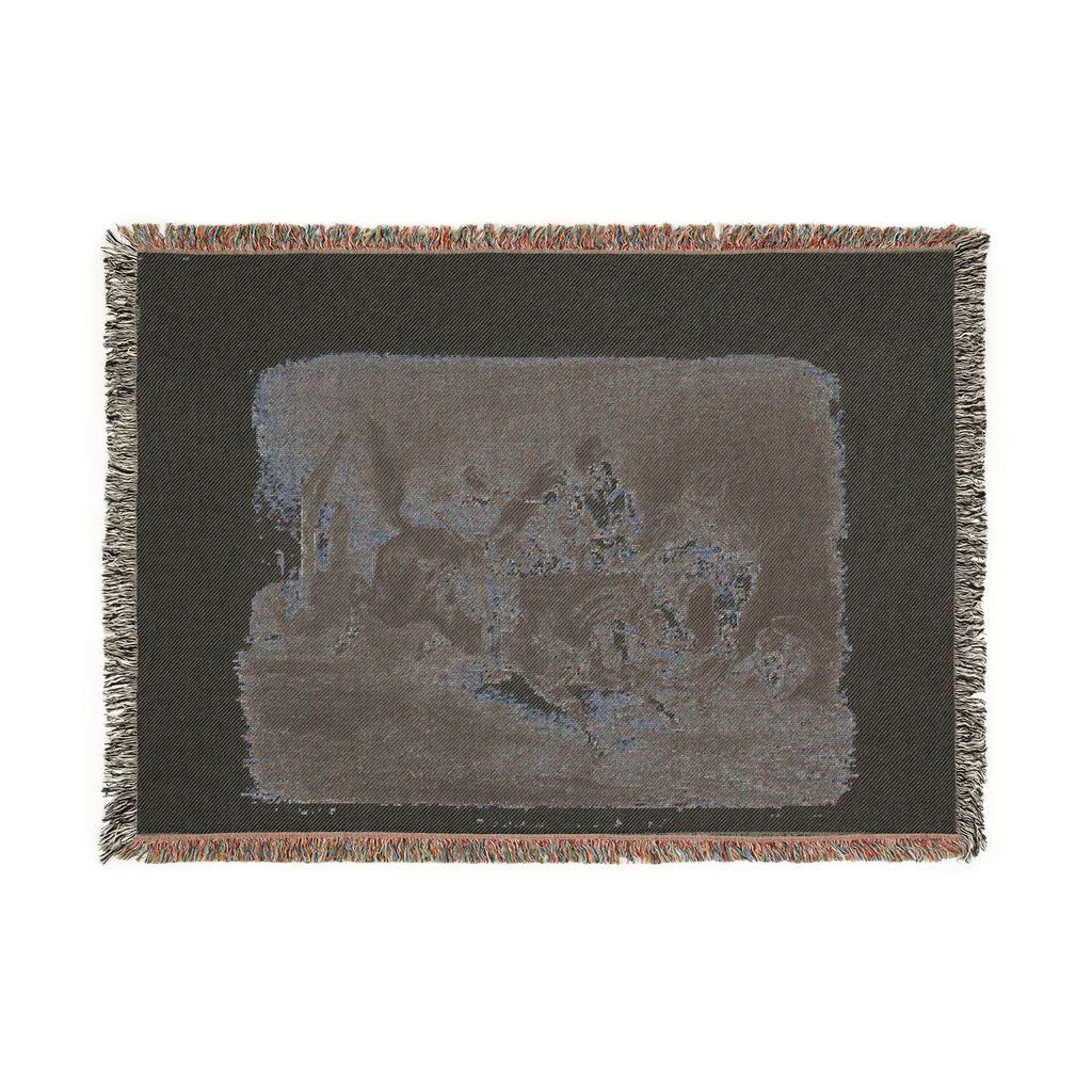 Eugène Delacroix - Faust and Mephistopheles Galloping Through the Night of the Witches' Sabbath | Woven Tapestry Blanket