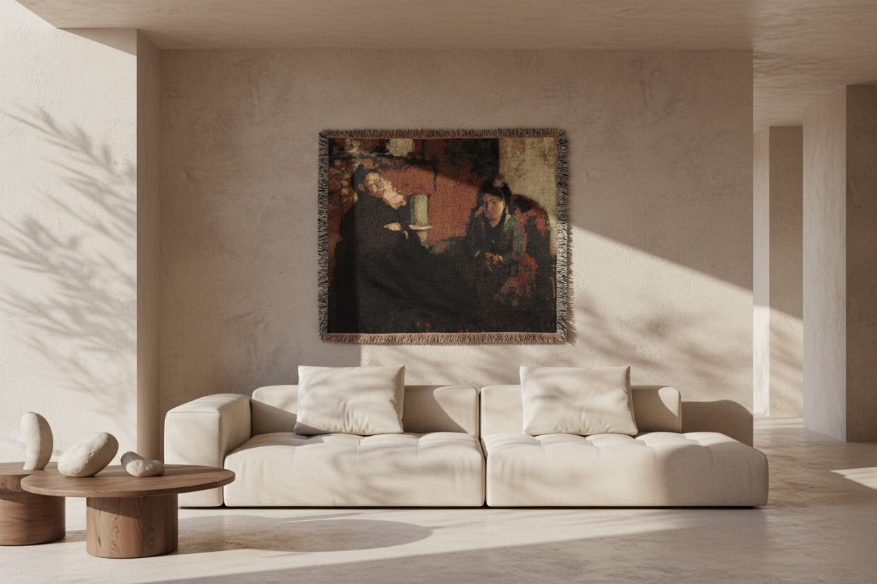 Portrait of Mme Lisle and Mme Loubens Edgar Degas Tapestry Blanket