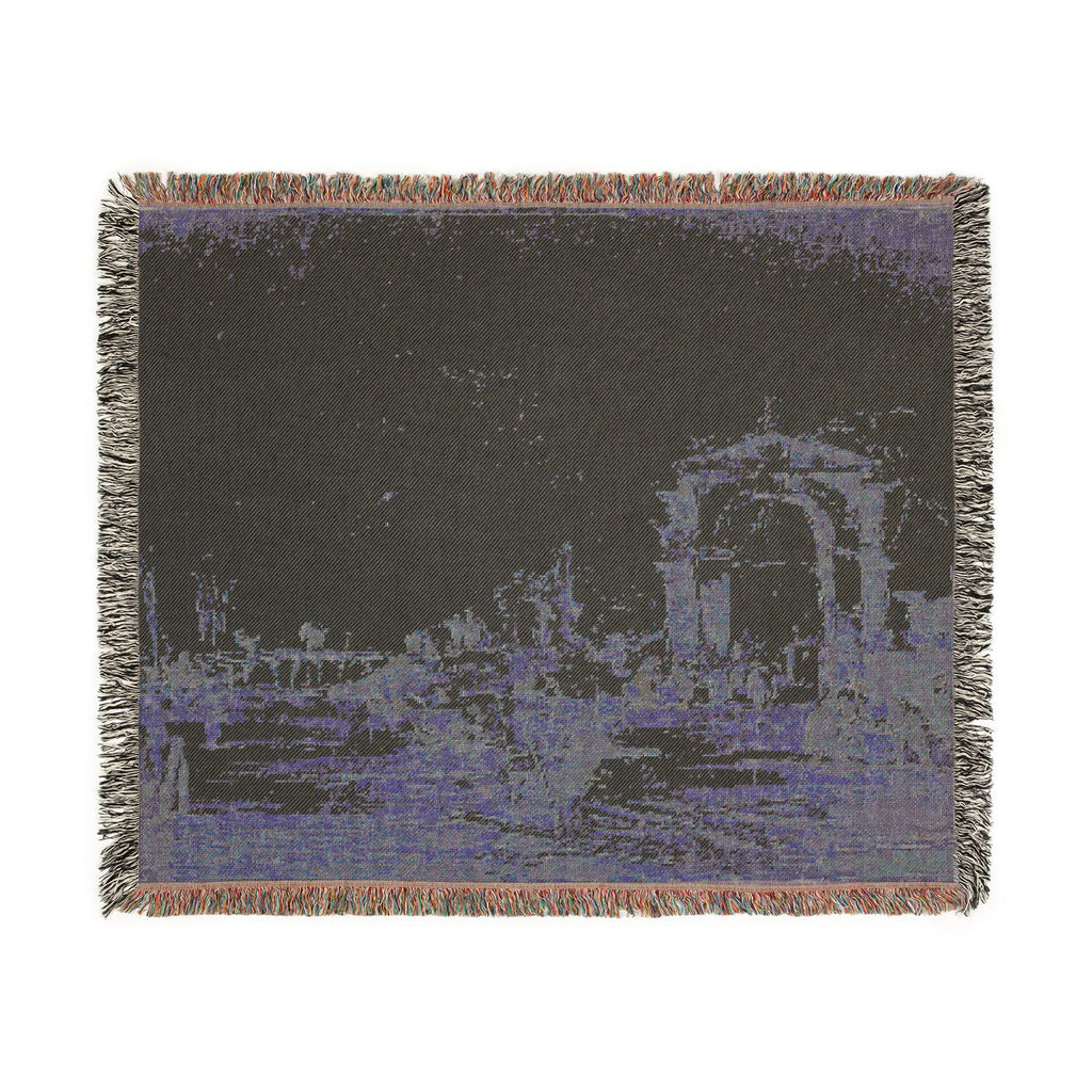 Francesco Guardi - Gateway Near a Landing Bridge | Woven Tapestry Blanket