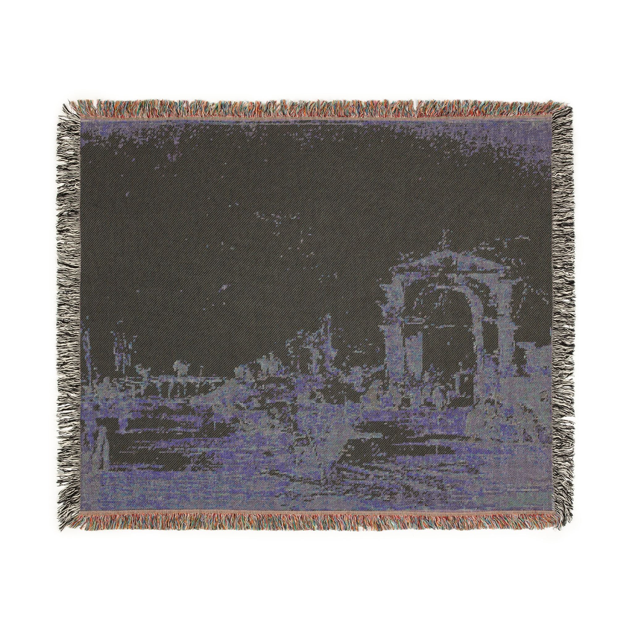Francesco Guardi - Gateway Near a Landing Bridge | Woven Tapestry Blanket