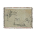 Aelbert Cuyp - Three Sketches of Cows | Woven Tapestry Blanket