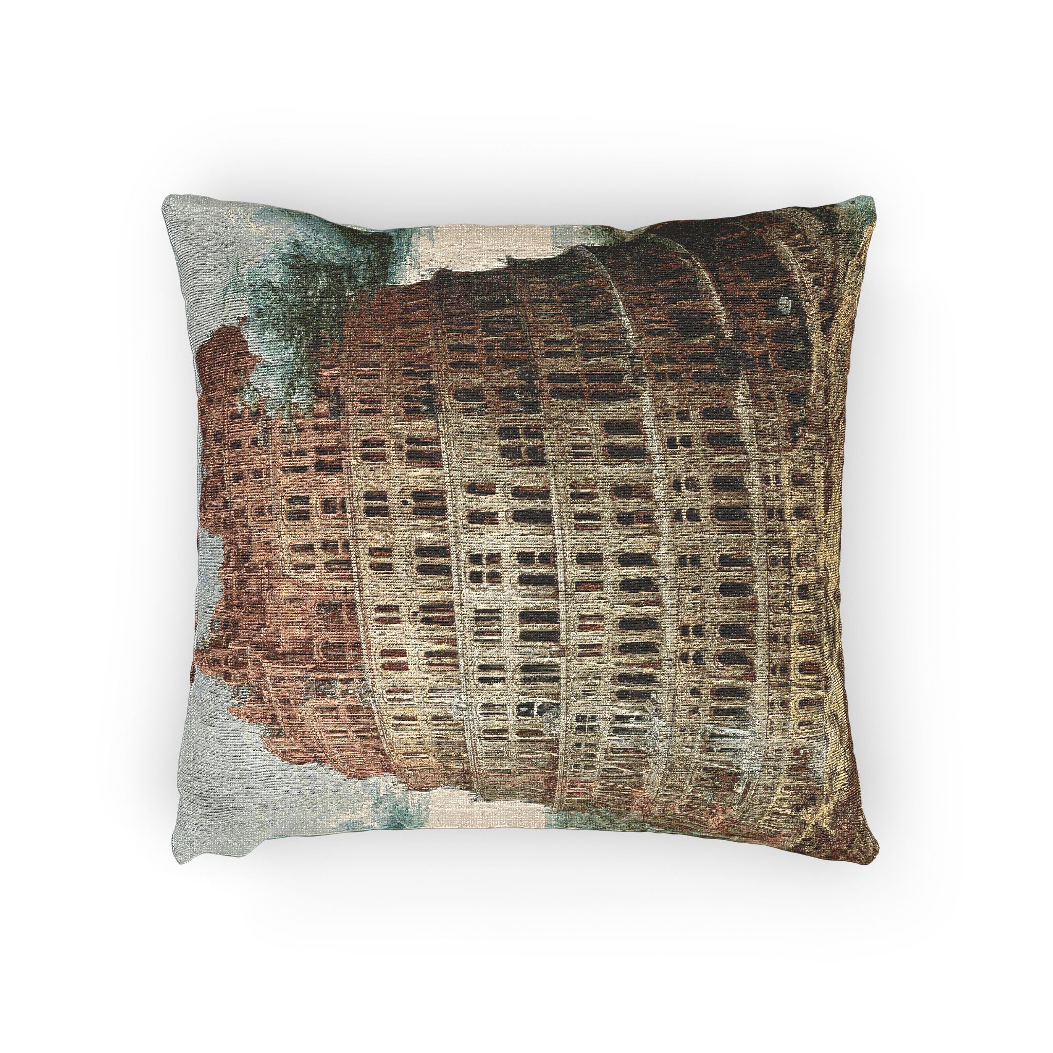 Pieter Bruegel the Elder - The Tower of Babel (Rotterdam) - Google Art Project - edited | Woven Pillow