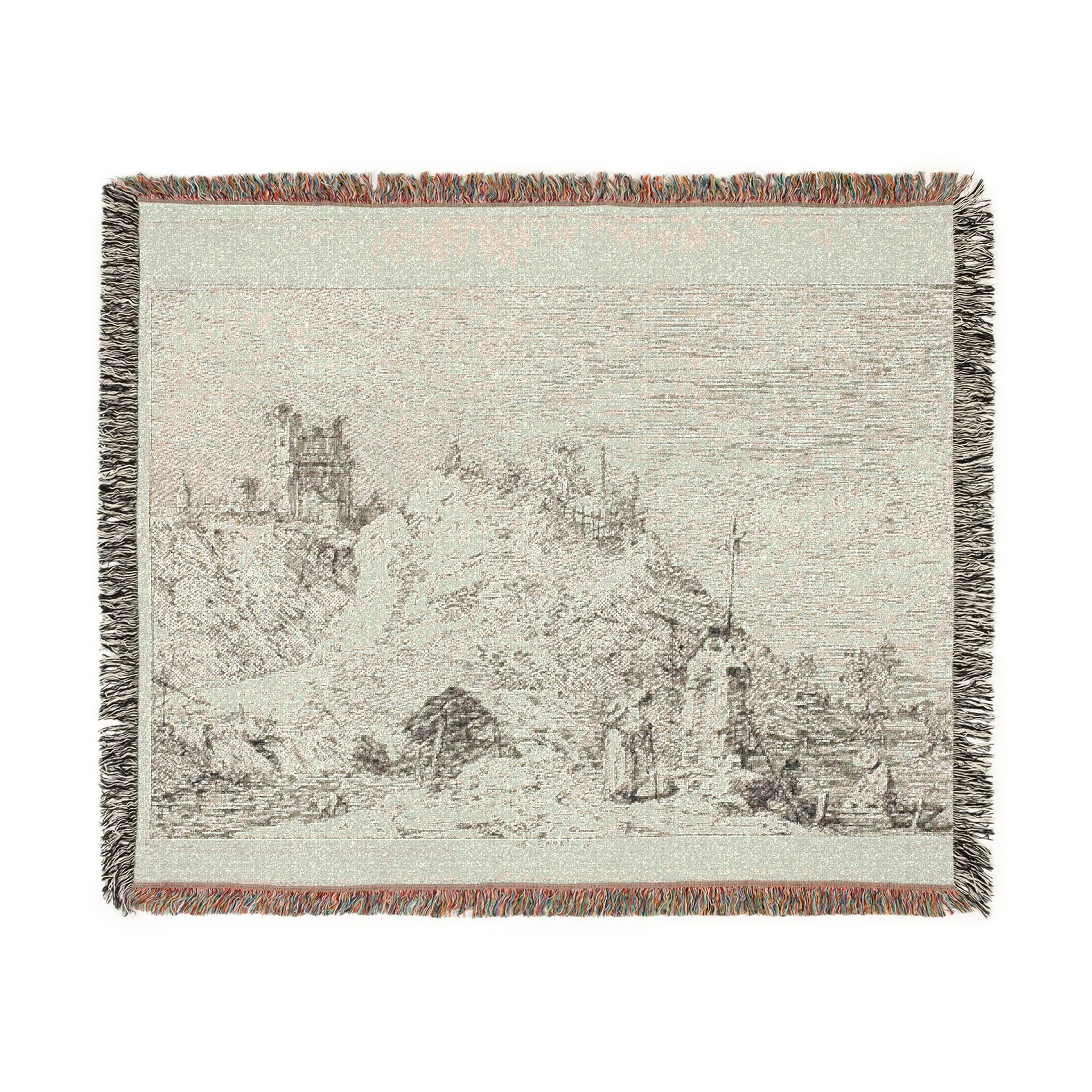Canaletto - Landscape with the Pilgrim at Prayer, from Vedute | Woven Tapestry Blanket